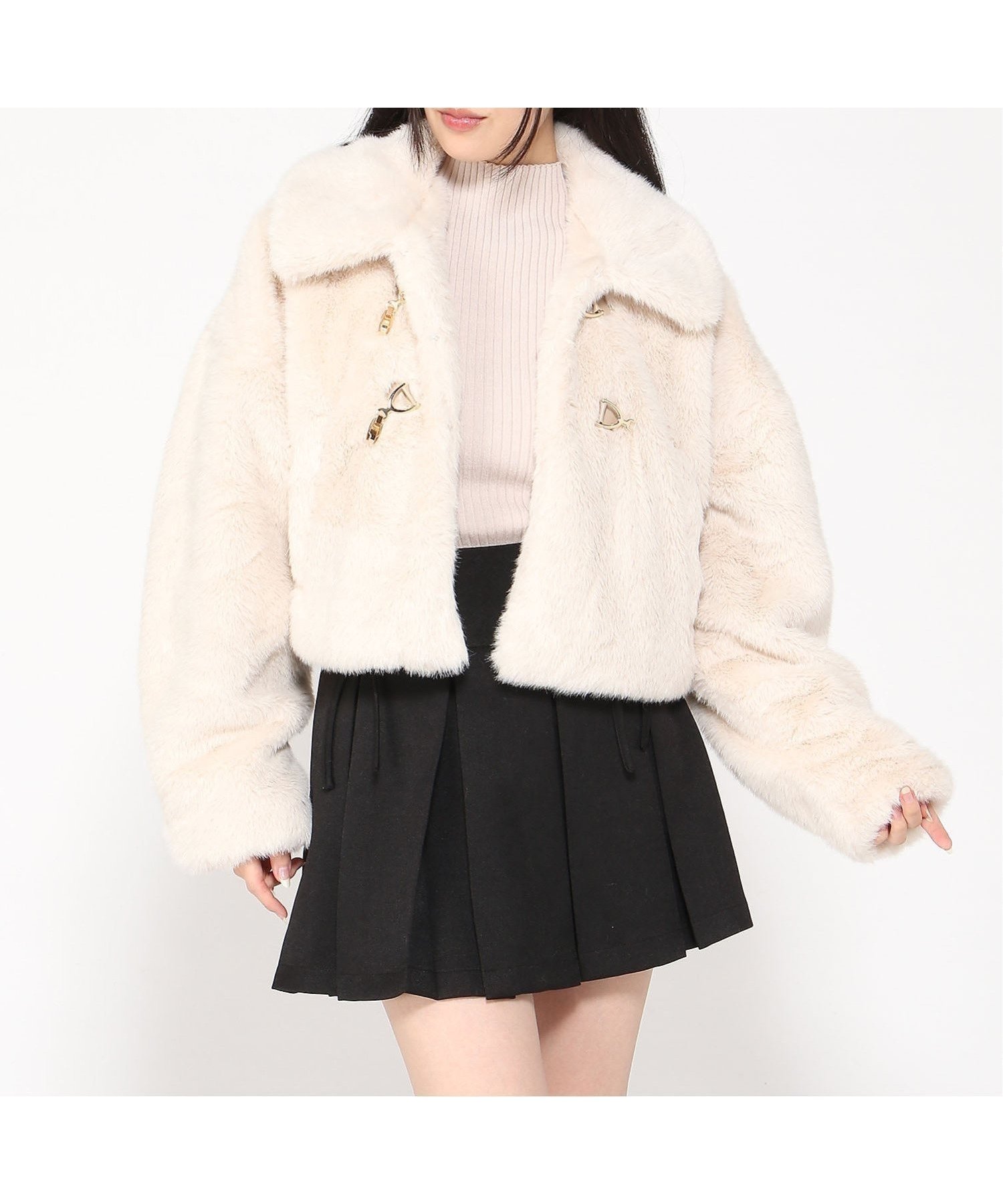 【イング/INGNI】のINGNI/BIT付エコファーJK インテリア・キッズ・メンズ・レディースファッション・服の通販 founy(ファニー) 　ファッション　Fashion　レディースファッション　Fashion for Women　ライトベージュ|ID: prp329100004690476 ipo3291000000033873141