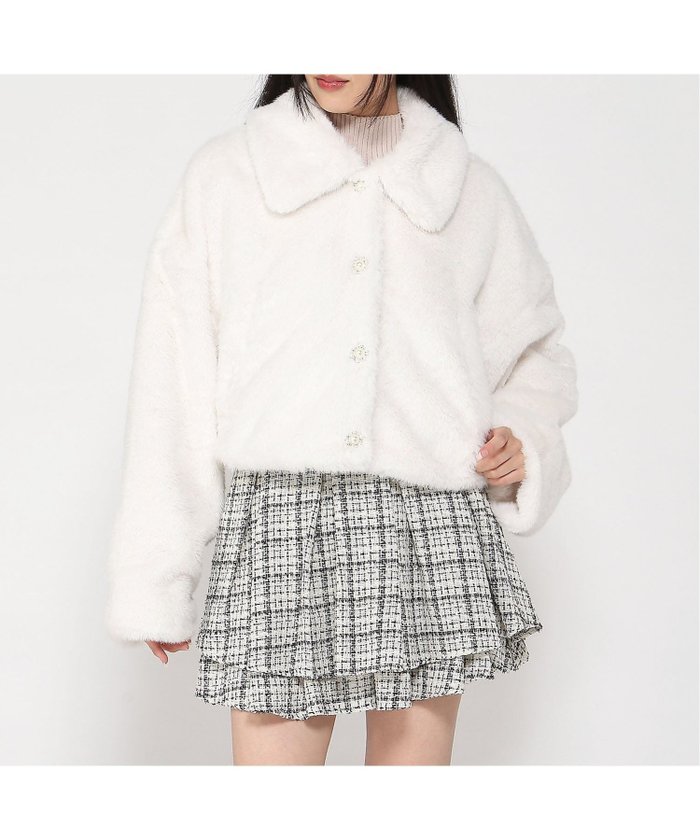 【イング/INGNI】のINGNI/ビジュ釦ステンカラーエコファーBL インテリア・キッズ・メンズ・レディースファッション・服の通販 founy(ファニー) https://founy.com/ ファッション Fashion レディースファッション Fashion for Women |ID: prp329100004690483 ipo3291000000033873179