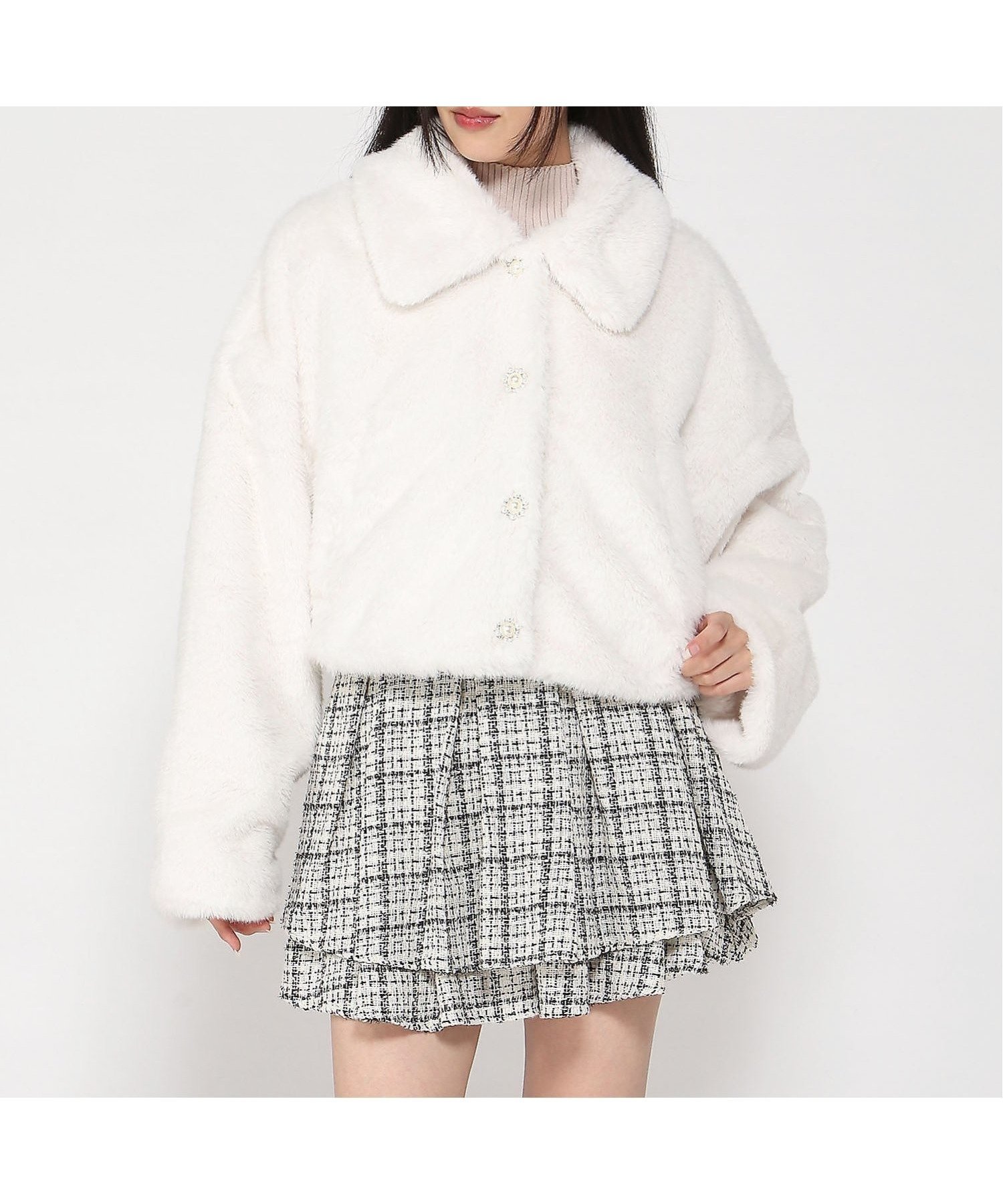 【イング/INGNI】のINGNI/ビジュ釦ステンカラーエコファーBL 人気、トレンドファッション・服の通販 founy(ファニー) 　ファッション　Fashion　レディースファッション　Fashion for Women　 other-1|ID: prp329100004690483 ipo3291000000033873179