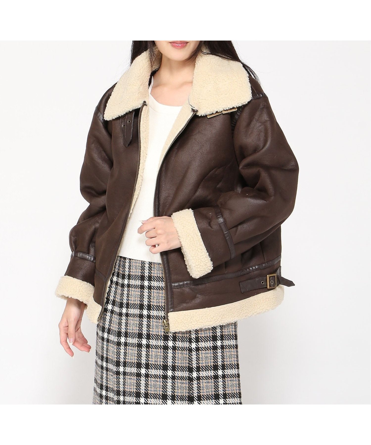 【イング/INGNI】のINGNI/ボアムートンB-3 インテリア・キッズ・メンズ・レディースファッション・服の通販 founy(ファニー) 　ファッション　Fashion　レディースファッション　Fashion for Women　ブラウン/ベージュ|ID: prp329100004690491 ipo3291000000033873230