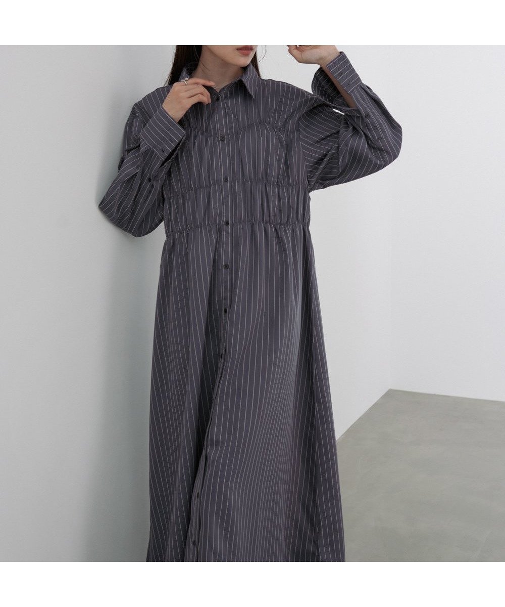 【バブ ブージュルード/Bab Bou Jeloud】の【低身長~高身長向けサイズあり】ストライプビスチェ風シャツワンピース インテリア・キッズ・メンズ・レディースファッション・服の通販 founy(ファニー) 　ファッション　Fashion　レディースファッション　Fashion for Women　ワンピース　Dresses　シャツワンピース / 1枚で着映えコーデ　Shirt Dresses　シャーリング　Shirring, Ruched　ショート　Short, Short Length　シンプル　Simple, Minimal　スニーカー　Sneakers, Trainers　スマート　Smart, Elegant　デニム　Denim, Jeans Material　トレンド　Trend, Trending Now　人気　Popular, Best Seller　バランス　Balance, Style Balance　ビスチェ　Bustier, Corset Top　レギンス　Leggings, Stretch Pants　A/W・秋冬　Autumn/Winter　再入荷　Restock / Back in Stock　おすすめ　Recommended / Our Picks　夏　Summer　CCL|ID: prp329100004690514 ipo3291000000034570069