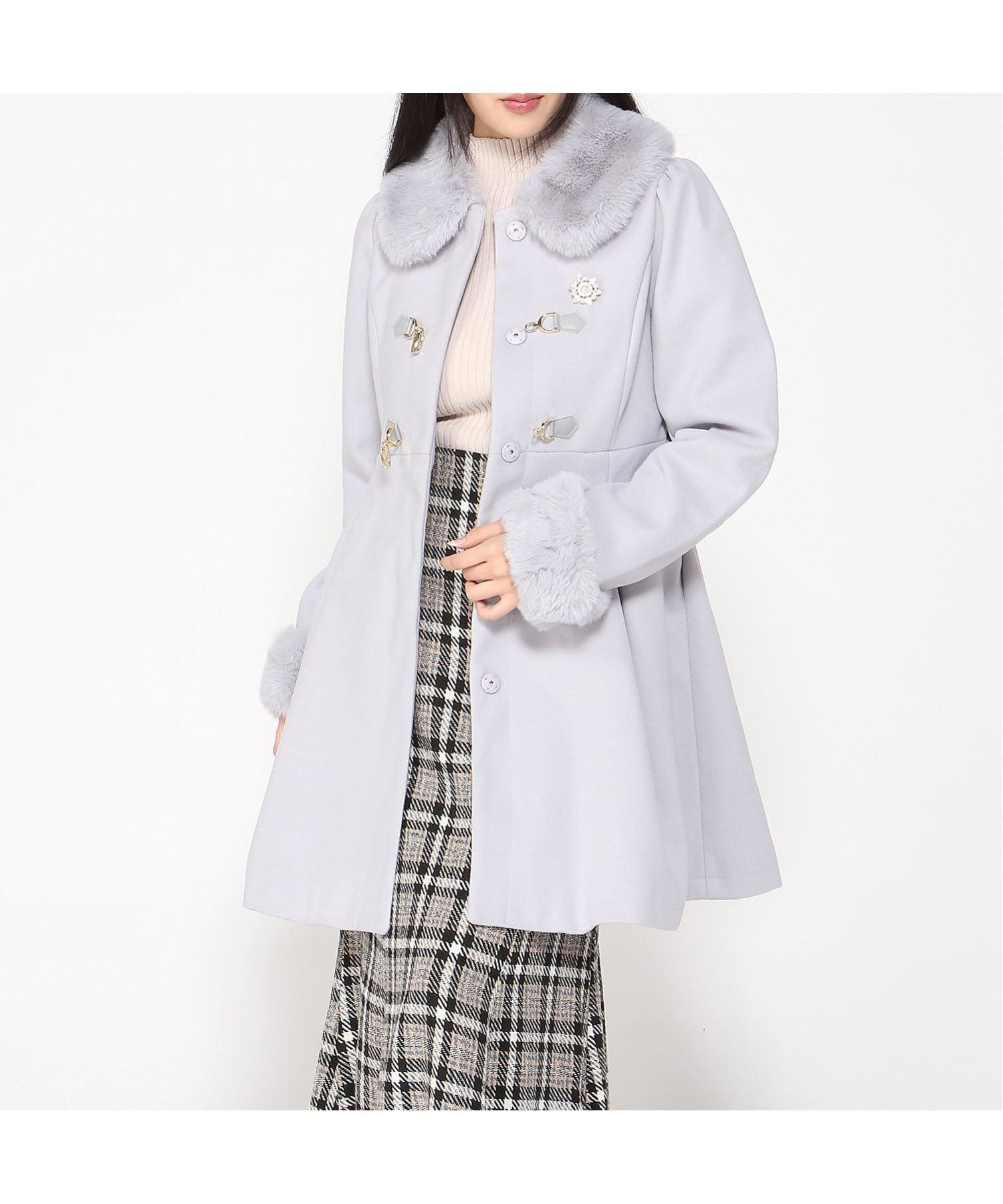 【イング/INGNI】のINGNI/BIT付ドーリーCT インテリア・キッズ・メンズ・レディースファッション・服の通販 founy(ファニー) 　ファッション　Fashion　レディースファッション　Fashion for Women　アウター　Coat / Outerwear Collection　グレー|ID: prp329100004690515 ipo3291000000033873358