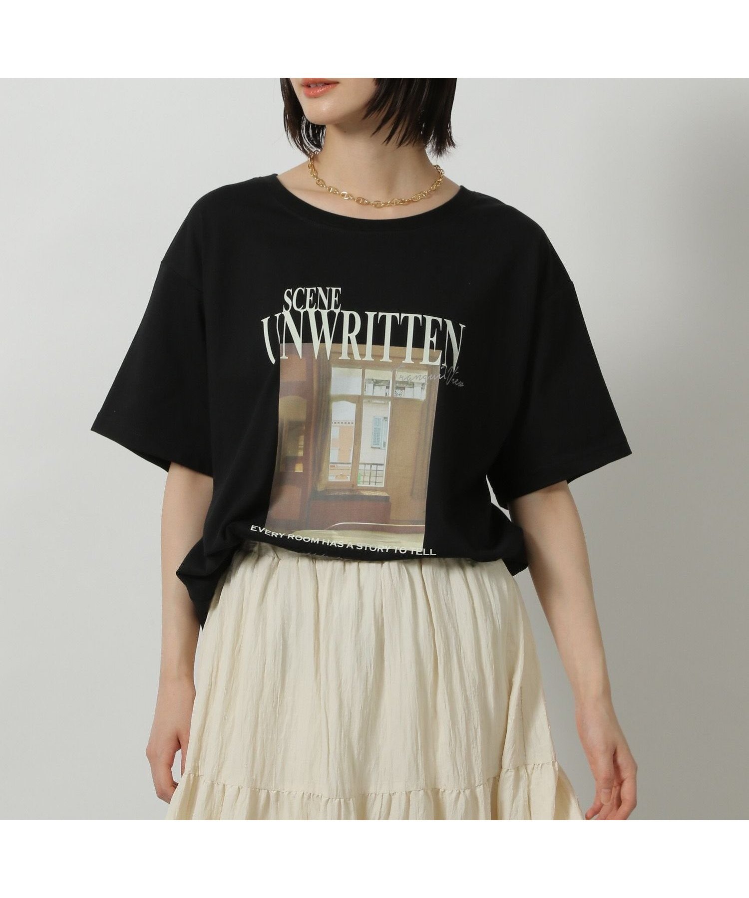 【ラコレ/LAKOLE】のフォトプリントT インテリア・キッズ・メンズ・レディースファッション・服の通販 founy(ファニー) 　ファッション　Fashion　レディースファッション　Fashion for Women　おすすめ　Recommended / Our Picks　インナー　Innerwear　キャミワンピース　Cami Dress, Slip Dress　サロペット　Overalls, Salopette　シンプル　Simple, Minimal　フロント　Front, Front Design　プリント　Print, Printed Pattern　ブラック|ID: prp329100004690526 ipo3291000000033873406