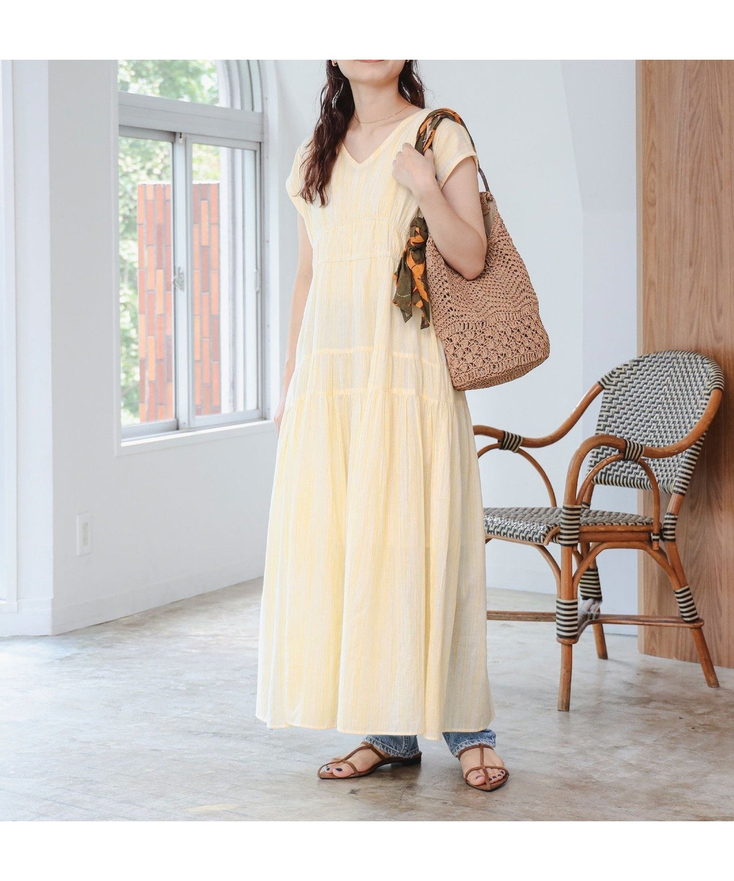 【ビームス ハート/BEAMS HEART】のインディア ストライプ柄 ノースリーブ ワンピース 人気、トレンドファッション・服の通販 founy(ファニー) 　ファッション　Fashion　レディースファッション　Fashion for Women　ワンピース　Dresses　おすすめ　Recommended / Our Picks　サンダル　Sandals, Summer Shoes　ストライプ　Stripe, Striped Pattern　ノースリーブ　Sleeveless, No-Sleeve　リラックス　Relax, Relaxed Fit　切替　Switching, Contrast Panel　旅行　Travel　 other-1|ID: prp329100004690551 ipo3291000000033991191