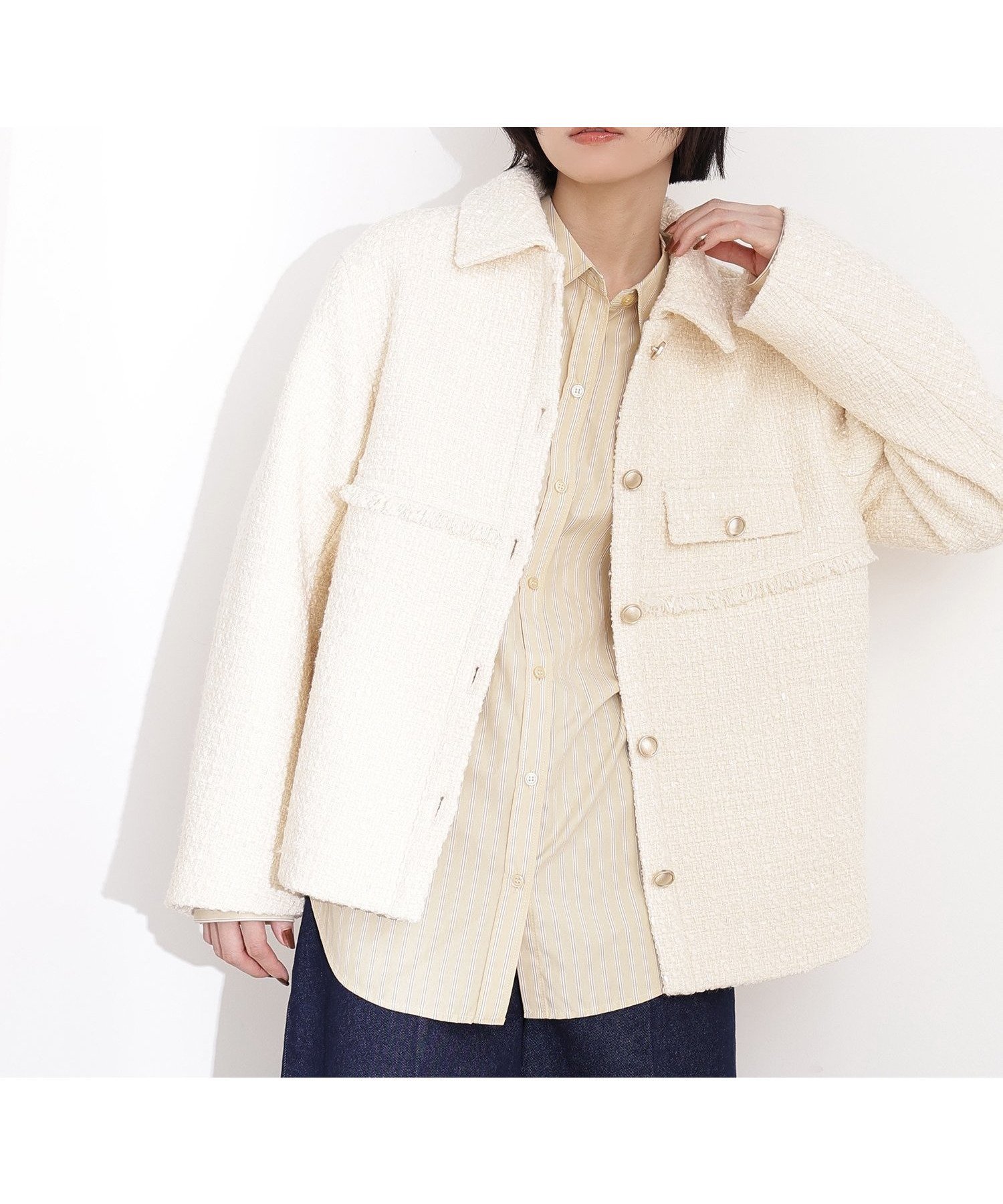 【エヌ ナチュラルビューティーベーシック/N.Natural Beauty basic】のツイード SETUP ブルゾン インテリア・キッズ・メンズ・レディースファッション・服の通販 founy(ファニー) 　ファッション　Fashion　レディースファッション　Fashion for Women　アウター　Coat / Outerwear Collection　ブルゾンジャケット・スポーティアウター　Blouson Jackets　クラシカル　Classical, Vintage-Inspired　ジャケット　Jacket, Outerwear　セットアップ　Set-Up, Coordinated Outfit　ツイード　Twill, Twill Weave　ブルゾン　Blouson, Bomber Jacket　ミニスカート　Mini Skirt, Short Skirt　リラックス　Relax, Relaxed Fit　エレガント 上品　Elegant　オフ1|ID: prp329100004690553 ipo3291000000033873553