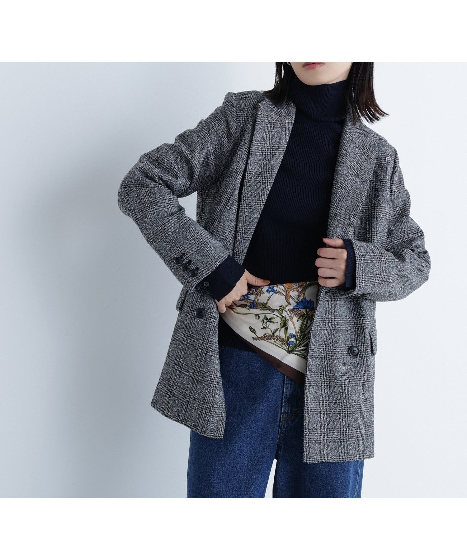 【ナチュラル ビューティー ベーシック/NATURAL BEAUTY BASIC】のCLASSY.12月号 お仕事名品Award 2025 「ジャケット賞」ダブルブレストボクシージャケットII インテリア・キッズ・メンズ・レディースファッション・服の通販 founy(ファニー) 　雑誌掲載アイテム　Magazine Picks & Fashion Features　ファッション雑誌　Fashion Magazines　クラッシィ　CLASSY.　ファッション　Fashion　レディースファッション　Fashion for Women　アウター　Coat / Outerwear Collection　レディースジャケット・軽アウター　Jackets　12月号　December Issue　おすすめ　Recommended / Our Picks　ジャケット　Jacket, Outerwear　ストライプ　Stripe, Striped Pattern　チェック　Check, Plaid, Tartan　トレンド　Trend, Trending Now　フロント　Front, Front Design　メランジ　Melange, Mixed Yarn　モノトーン　Monotone, Black and White　ビジネス 仕事 通勤　Business / Work / Commuting　無地　Plain, Solid Color　雑誌　Magazine, Fashion Magazine　モノトーンチェック2|ID: prp329100004690558 ipo3291000000034224291