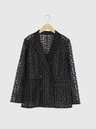 【ヴァン/Vin】の花柄レースダブルテーラードジャケット 人気、トレンドファッション・服の通販 founy(ファニー) ファッション Fashion レディースファッション Fashion for Women アウター Coat / Outerwear Collection レディースジャケット・軽アウター Jackets テーラードジャケット / 通勤・きれいめスタイル Tailored Jackets & Blazers インナー Innerwear マニッシュ Mannish, Boyish レース Lace, Lace Fabric ロング Long, Long-Length エレガント 上品 Elegant thumbnail ブラック|ID: prp329100004690572 ipo3291000000033873690