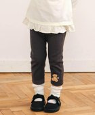 【ベベ オンライン ストア/BEBE ONLINE STORE / KIDS】の【スララク/防汚加工/オーガニックコットン】前後フリーで時短!パパパッと穿ける9分丈前向きパンツ(80~120cm) ブラック×くま刺しゅう×リブ|ID: prp329100004690578 ipo3291000000034119810