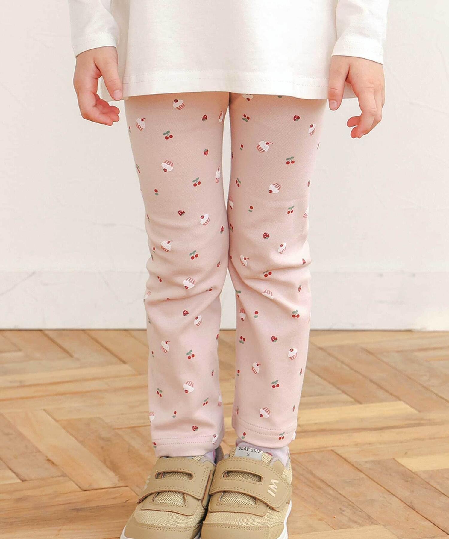 【ベベ オンライン ストア/BEBE ONLINE STORE / KIDS】の【スララク/防汚加工/オーガニックコットン】前後フリーで時短!パパパッと穿ける9分丈前向きパンツ(80~120cm) インテリア・キッズ・メンズ・レディースファッション・服の通販 founy(ファニー) 　ファッション　Fashion　キッズファッション　Fashion for Kids　ボトムス　Bottoms　アニマル　Animal Print　パープル　Purple, Violet　フレンチ　French, French Style　モチーフ　Motif, Design Theme　ワンポイント　One Point, Statement Accent　A/W・秋冬　Autumn/Winter　犬　Dog　エレガント 上品　Elegant　2025年　2025　2025-2026秋冬・A/W　Autumn/Winter 2025–26 AW25–26　ピンク×スイーツ総柄|ID: prp329100004690578 ipo3291000000034119812