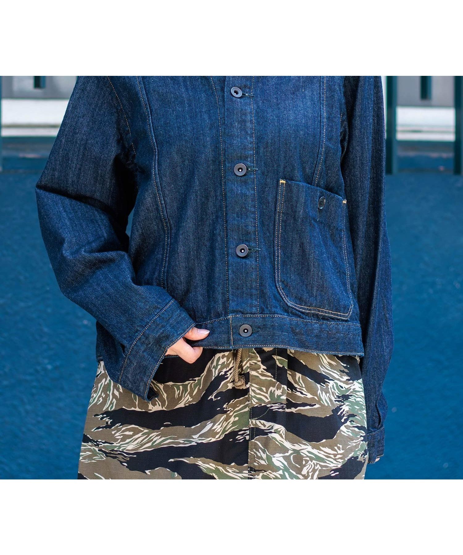 【ドミンゴ/DOMINGO】の10ozムラ糸デニム アーモンドジャケット インテリア・キッズ・メンズ・レディースファッション・服の通販 founy(ファニー) 　ファッション　Fashion　レディースファッション　Fashion for Women　アウター　Coat / Outerwear Collection　レディースジャケット・軽アウター　Jackets　ヴィンテージ　Vintage Style　ジャケット　Jacket, Outerwear　スタンダード　Standard, Basic　デニム　Denim, Jeans Material　ボックス　Boxy, Box Shape　ポケット　Pocket, Pocket Detail　A/W・秋冬　Autumn/Winter　エレガント 上品　Elegant　ワンウォッシュ|ID: prp329100004690680 ipo3291000000033874308