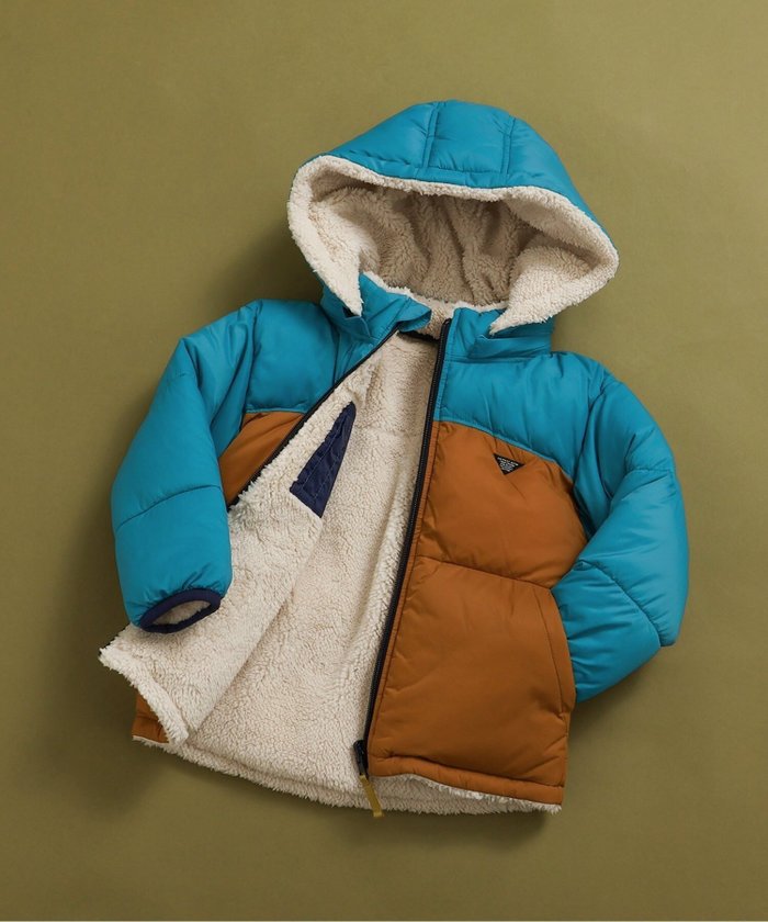 【エフオー オンラインストア/F.O.Online Store / KIDS】の中綿ボアリバーシブルブルゾン インテリア・キッズ・メンズ・レディースファッション・服の通販 founy(ファニー) https://founy.com/ ファッション Fashion キッズファッション Fashion for Kids シンプル Simple, Minimal タフタ Taffeta, Structured Fabric 切替 Switching, Contrast Panel 無地 Plain, Solid Color 防寒 Cold Protection, Winter-Ready |ID: prp329100004690725 ipo3291000000034827801