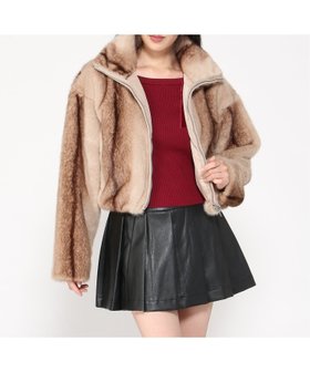 【イング/INGNI】のINGNI/ストライプファースタンドCT 人気、トレンドファッション・服の通販 founy(ファニー) ファッション Fashion レディースファッション Fashion for Women アウター Coat / Outerwear Collection ショート Short, Short Length スタイリッシュ Stylish, Fashionable ストライプ Stripe, Striped Pattern バランス Balance, Style Balance ポケット Pocket, Pocket Detail |ID:prp329100004690726