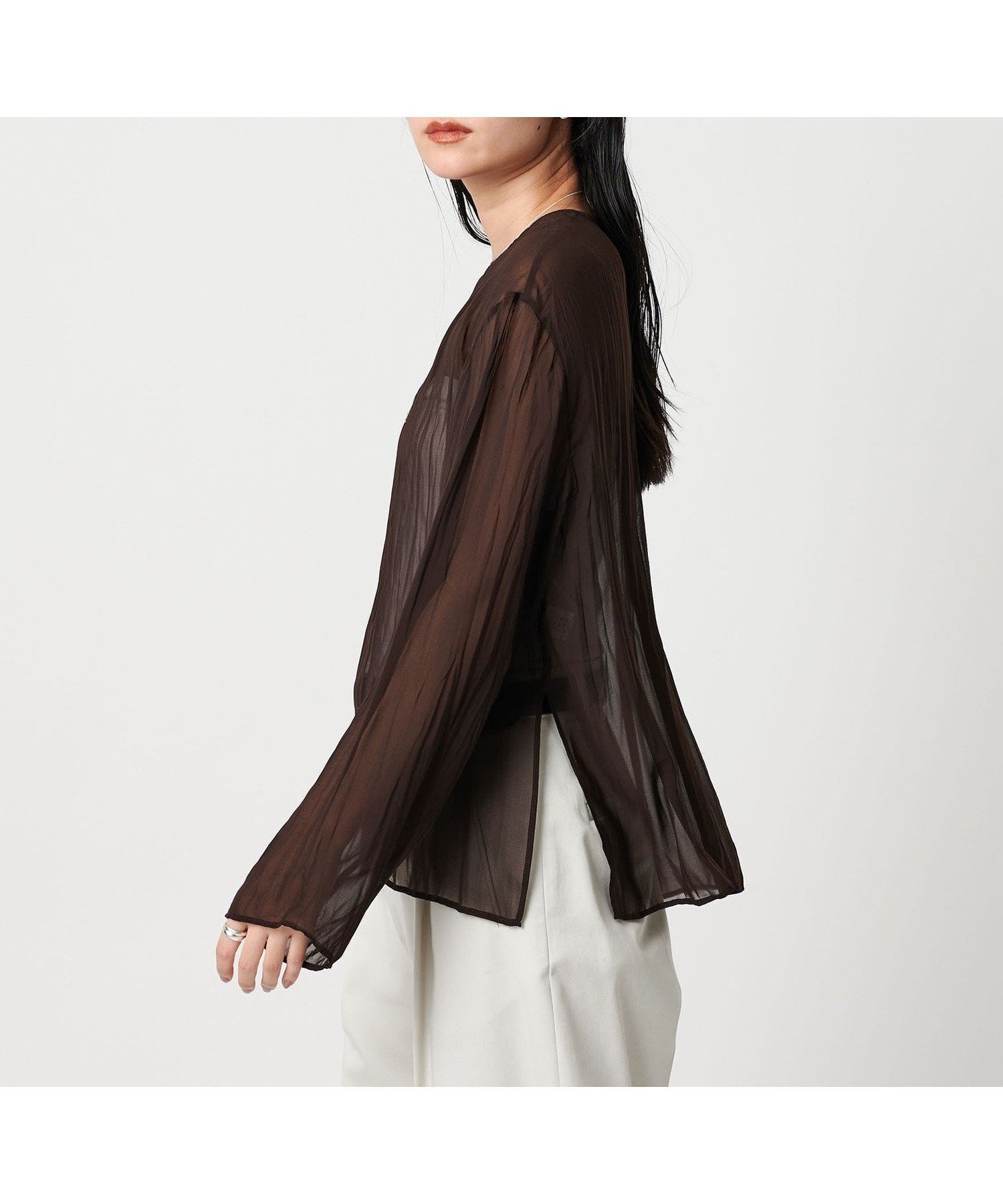 【ユナイテッドアローズ/UNITED ARROWS】のMARW UNITED ARROWS ワッシャー シアー ブラウス インテリア・キッズ・メンズ・レディースファッション・服の通販 founy(ファニー) 　ファッション　Fashion　レディースファッション　Fashion for Women　トップス・カットソー　Cut & Sew Tops　シャツ・ブラウス・オフィスカジュアル　Elegant Blouses & Button-Ups　秋　Autumn　キャミソール　Camisole, Spaghetti Strap Top　シアー　Sheer, See-Through　シンプル　Simple, Minimal　タンク　Tank Top, Sleeveless Top　人気　Popular, Best Seller　ワッシャー　Washer, Crinkled Finish　夏　Summer　ビジネス 仕事 通勤　Business / Work / Commuting　DK.BROWN|ID: prp329100004690746 ipo3291000000033874622