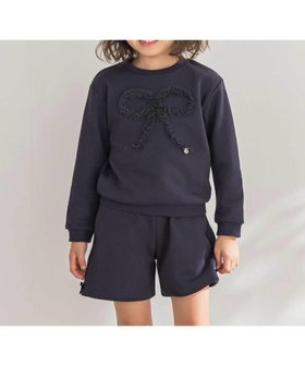 【ベベ オンライン ストア/BEBE ONLINE STORE / KIDS】の【店舗限定】リボンチュールトップス+ショートパンツセットアップ(95~150cm) 人気、トレンドファッション・服の通販 founy(ファニー) ファッション Fashion キッズファッション Fashion for Kids トップス・カットソー Cut & Sew Tops ボトムス Bottoms セットアップ Matching Sets キッズトップス Tops ショート Short, Short Length スタンダード Standard, Basic セットアップ Set-Up, Coordinated Outfit チャーム Charm, Pendant チュール Tulip, Tulip Motif テレコ Ribbed, Rib Stitch トレンド Trend, Trending Now トレーナー Sweatshirt, Trainer フィット Fit, Slim Fit フロント Front, Front Design モチーフ Motif, Design Theme リボン Ribbon, Bow A/W・秋冬 Autumn/Winter エレガント 上品 Elegant 2025年 2025 2025-2026秋冬・A/W Autumn/Winter 2025–26 AW25–26 |ID:prp329100004690806