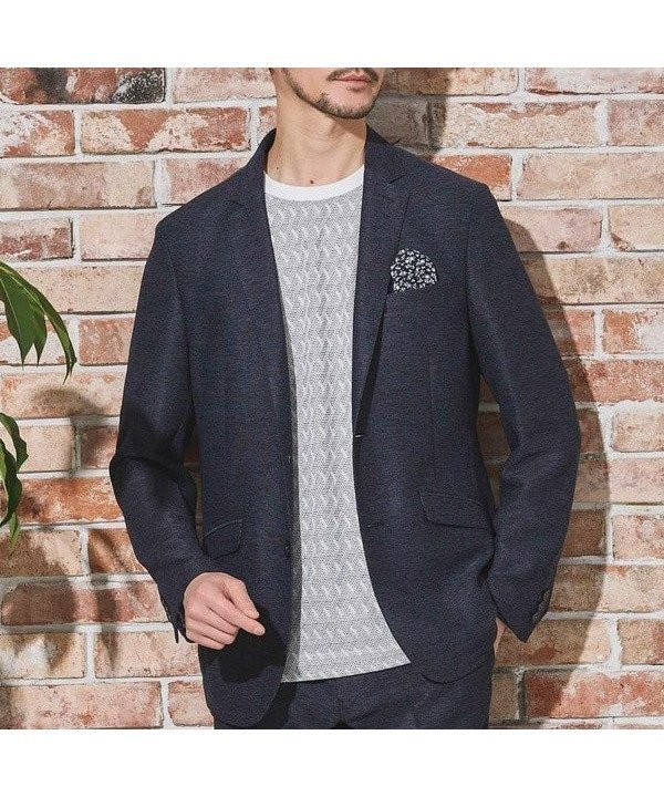 【メンズビギトーキョー/Men's Bigi / MEN】のカラミノッチドラペルジャケット インテリア・キッズ・メンズ・レディースファッション・服の通販 founy(ファニー) 　ファッション　Fashion　メンズファッション　Fashion for Men　ジャケット　Jacket, Outerwear　スラックス　Slacks, Dress Pants　セットアップ　Set-Up, Coordinated Outfit　フラワー　Flower, Floral　プリント　Print, Printed Pattern　ポケット　Pocket, Pocket Detail　メッシュ　Mesh, Net Fabric　夏　Summer　エレガント 上品　Elegant　ビジネス 仕事 通勤　Business / Work / Commuting　ネイビー|ID: prp329100004690952 ipo3291000000033875617