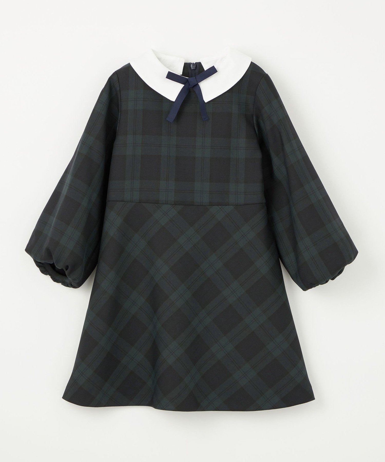 【ユナイテッドアローズ/UNITED ARROWS / KIDS】のT/W ブラックウォッチ シロエリ ワンピース インテリア・キッズ・メンズ・レディースファッション・服の通販 founy(ファニー) 　ファッション　Fashion　キッズファッション　Fashion for Kids　ワンピース　Dresses　オケージョン　Occasion Wear　フォーマル　Formal, Dressy　フレア　Flare, Flared　リボン　Ribbon, Bow　アウトレット　Outlet / Clearance　おすすめ　Recommended / Our Picks　セレモニー　Ceremony　入学式　Entrance Ceremony　卒業式　Graduation Ceremony　DK.GREEN|ID: prp329100004690995 ipo3291000000034119370