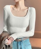 【ミニミニストア/miniministore】の長袖Tシャツ レディース スクエアネック 人気、トレンドファッション・服の通販 founy(ファニー) ファッション Fashion レディースファッション Fashion for Women トップス・カットソー Cut & Sew Tops シャツ・ブラウス・オフィスカジュアル Elegant Blouses & Button-Ups ロングTシャツ・Tシャツ Longline T-Shirts & Tees インナー Innerwear サロペット Overalls, Salopette シンプル Simple, Minimal ジャケット Jacket, Outerwear スクエア Square, Square Shape フィット Fit, Slim Fit フェミニン Feminine, Girly ベーシック Basic, Essential 長袖 Long Sleeve, Full Sleeve thumbnail ホワイト|ID: prp329100004691002 ipo3291000000034237521