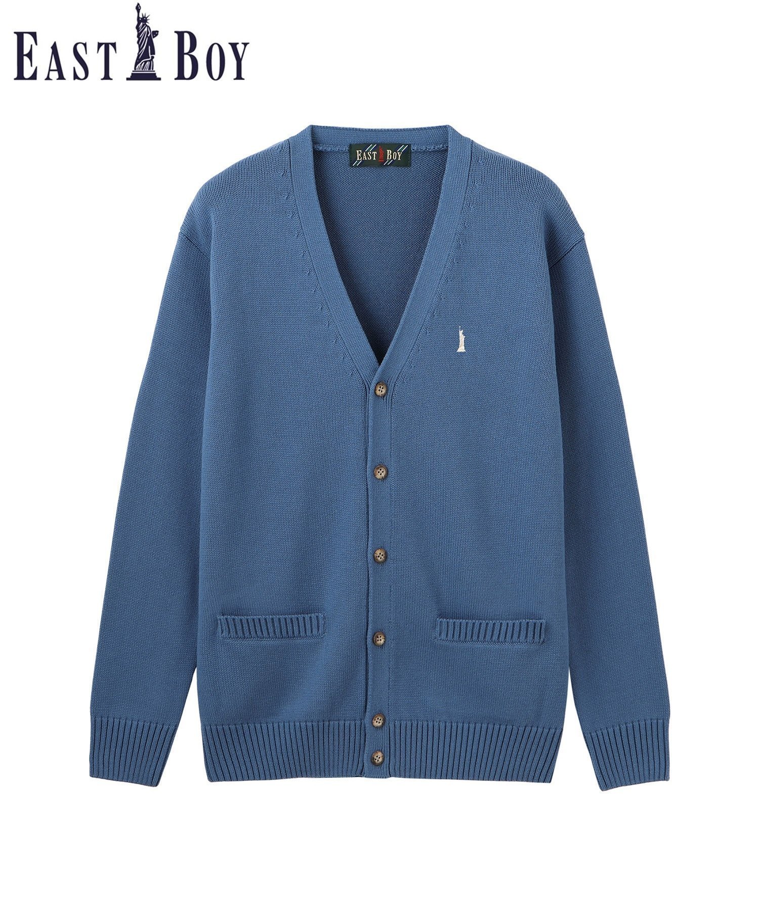 【イーストボーイ/EASTBOY】のカーディガン 綿*裏暖プレーティング 7G バニラ女神 制服 高校 スクール インテリア・キッズ・メンズ・レディースファッション・服の通販 founy(ファニー) 　ファッション　Fashion　レディースファッション　Fashion for Women　トップス・カットソー　Cut & Sew Tops　カーディガン・羽織り　Layered Style Cardigans　秋　Autumn　カーディガン　Cardigan, Knitwear　タンブラー　Tumbler, Travel Mug　長袖　Long Sleeve, Full Sleeve　ポケット　Pocket, Pocket Detail　おすすめ　Recommended / Our Picks　インクブルー|ID: prp329100004691023 ipo3291000000033889452