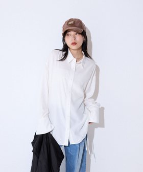 【ジーナシス/JEANASiS】の2WAYカフスシルキーシャツ 人気、トレンドファッション・服の通販 founy(ファニー) ファッション Fashion レディースファッション Fashion for Women トップス・カットソー Cut & Sew Tops シャツ・ブラウス・オフィスカジュアル Elegant Blouses & Button-Ups カフス Cuff Design シンプル Simple, Minimal スウェット / スエット Sweatshirt, Sweatwear デニム Denim, Jeans Material リボン Ribbon, Bow ルーズ Loose, Oversized |ID:prp329100004691058