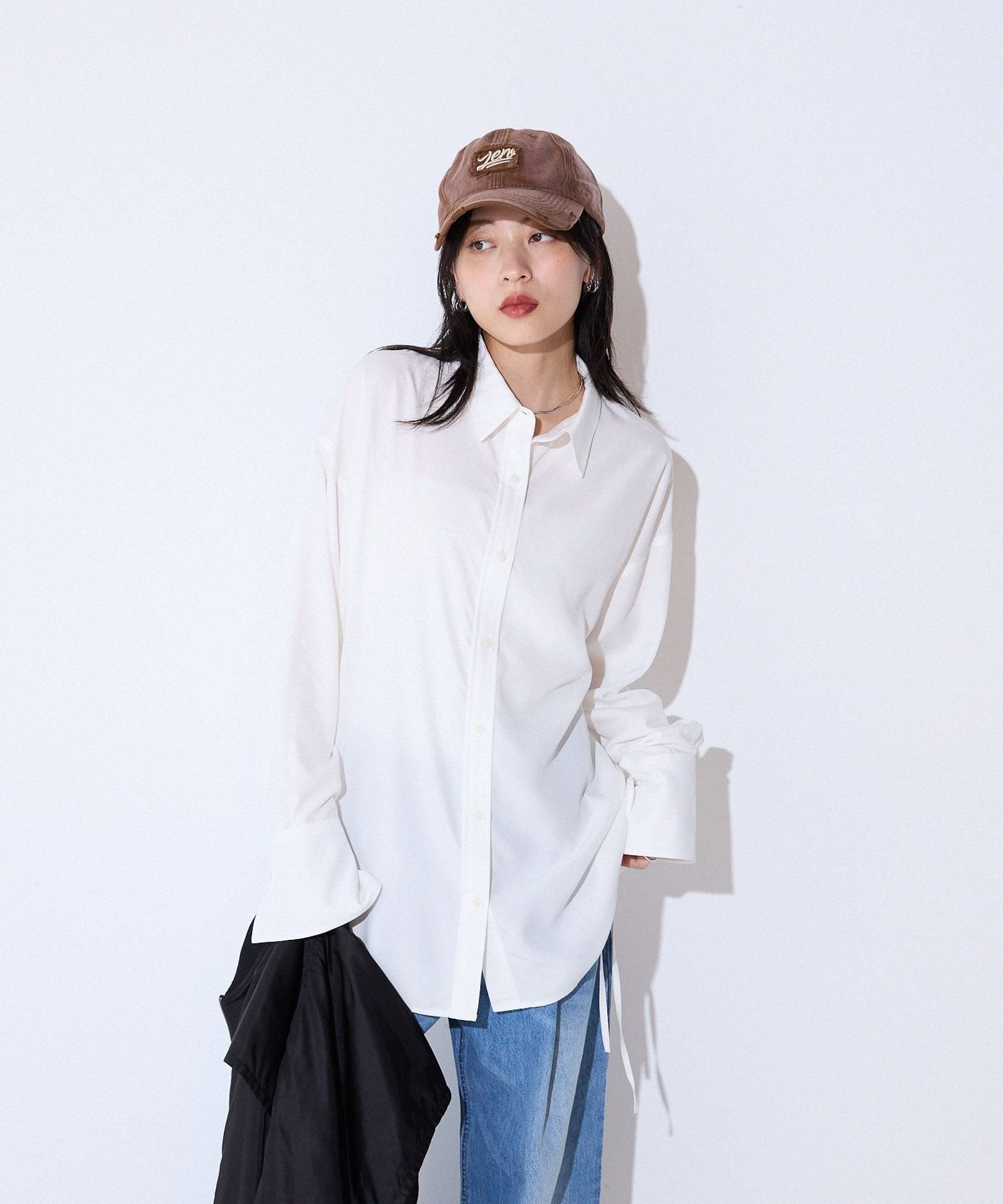 【ジーナシス/JEANASiS】の2WAYカフスシルキーシャツ 人気、トレンドファッション・服の通販 founy(ファニー) 　ファッション　Fashion　レディースファッション　Fashion for Women　トップス・カットソー　Cut & Sew Tops　シャツ・ブラウス・オフィスカジュアル　Elegant Blouses & Button-Ups　カフス　Cuff Design　シンプル　Simple, Minimal　スウェット / スエット　Sweatshirt, Sweatwear　デニム　Denim, Jeans Material　リボン　Ribbon, Bow　ルーズ　Loose, Oversized　 other-1|ID: prp329100004691058 ipo3291000000033876145
