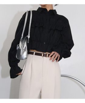 【アンドミー/andme】の無地 ストライプ ショート丈 フリル シャツ ブラウス Freesia フリージア 人気、トレンドファッション・服の通販 founy(ファニー) ファッション Fashion レディースファッション Fashion for Women トップス・カットソー Cut & Sew Tops シャツ・ブラウス・オフィスカジュアル Elegant Blouses & Button-Ups おすすめ Recommended / Our Picks シャーリング Shirring, Ruched ショート Short, Short Length ストライプ Stripe, Striped Pattern スリーブ Sleeve, Long Sleeve / Short Sleeve ビスチェ Bustier, Corset Top フリル Frill, Ruffle 無地 Plain, Solid Color 長袖 Long Sleeve, Full Sleeve |ID:prp329100004691071