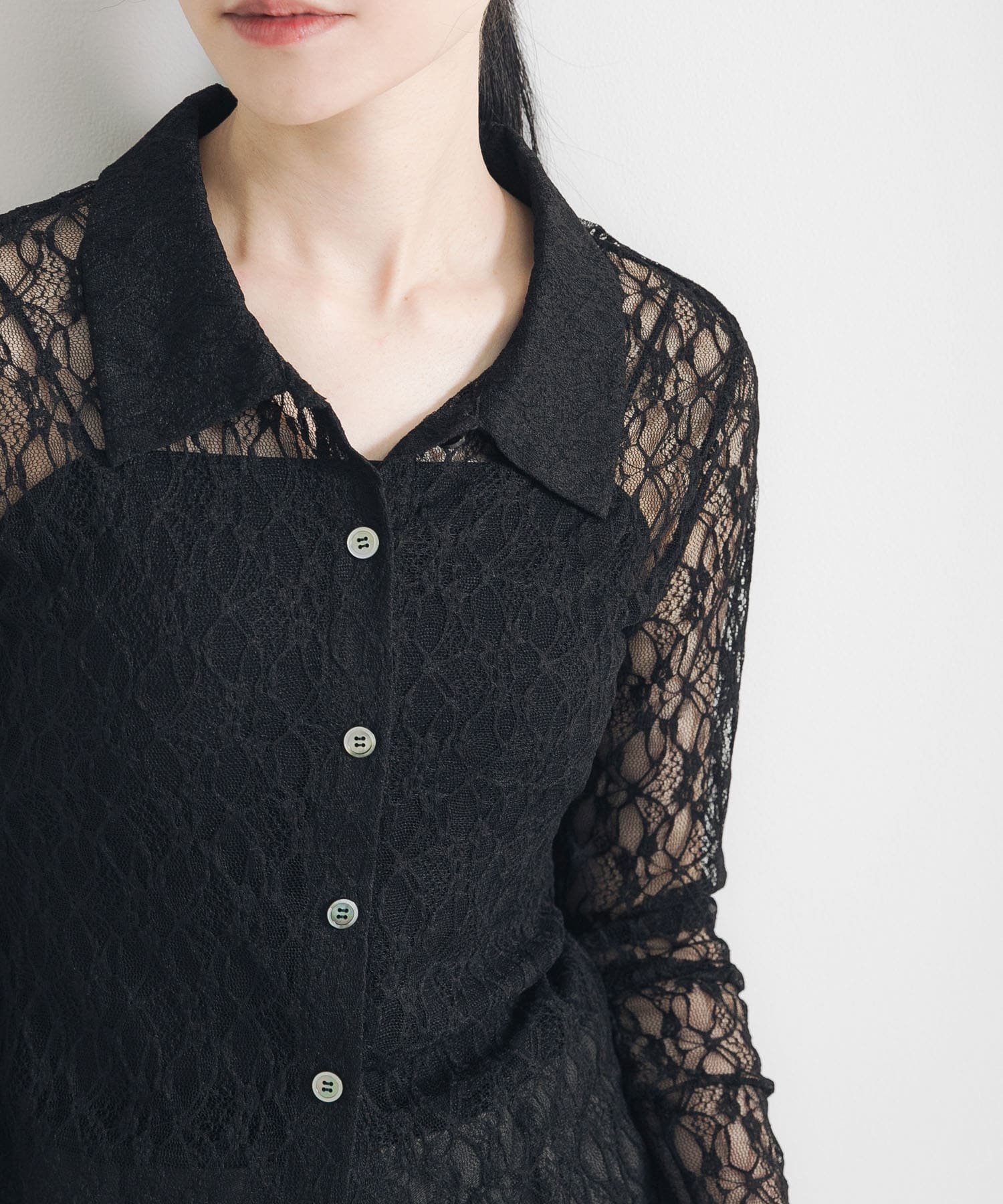 【アーバンリサーチ/URBAN RESEARCH】のストレッチレースシャツカラーブラウス インテリア・キッズ・メンズ・レディースファッション・服の通販 founy(ファニー) 　ファッション　Fashion　レディースファッション　Fashion for Women　トップス・カットソー　Cut & Sew Tops　シャツ・ブラウス・オフィスカジュアル　Elegant Blouses & Button-Ups　2025年　2025　2025-2026秋冬・A/W　Autumn/Winter 2025–26 AW25–26　冬　Winter / This Winter　おすすめ　Recommended / Our Picks　キュプラ　Cupro, Eco Fabric　コンパクト　Compact, Small Size　サンダル　Sandals, Summer Shoes　ストレッチ　Stretch, Stretchy Fabric　デニム　Denim, Jeans Material　リラックス　Relax, Relaxed Fit　レース　Lace, Lace Fabric　エレガント 上品　Elegant　A/W・秋冬　Autumn/Winter　BLACK|ID: prp329100004691157 ipo3291000000033935628