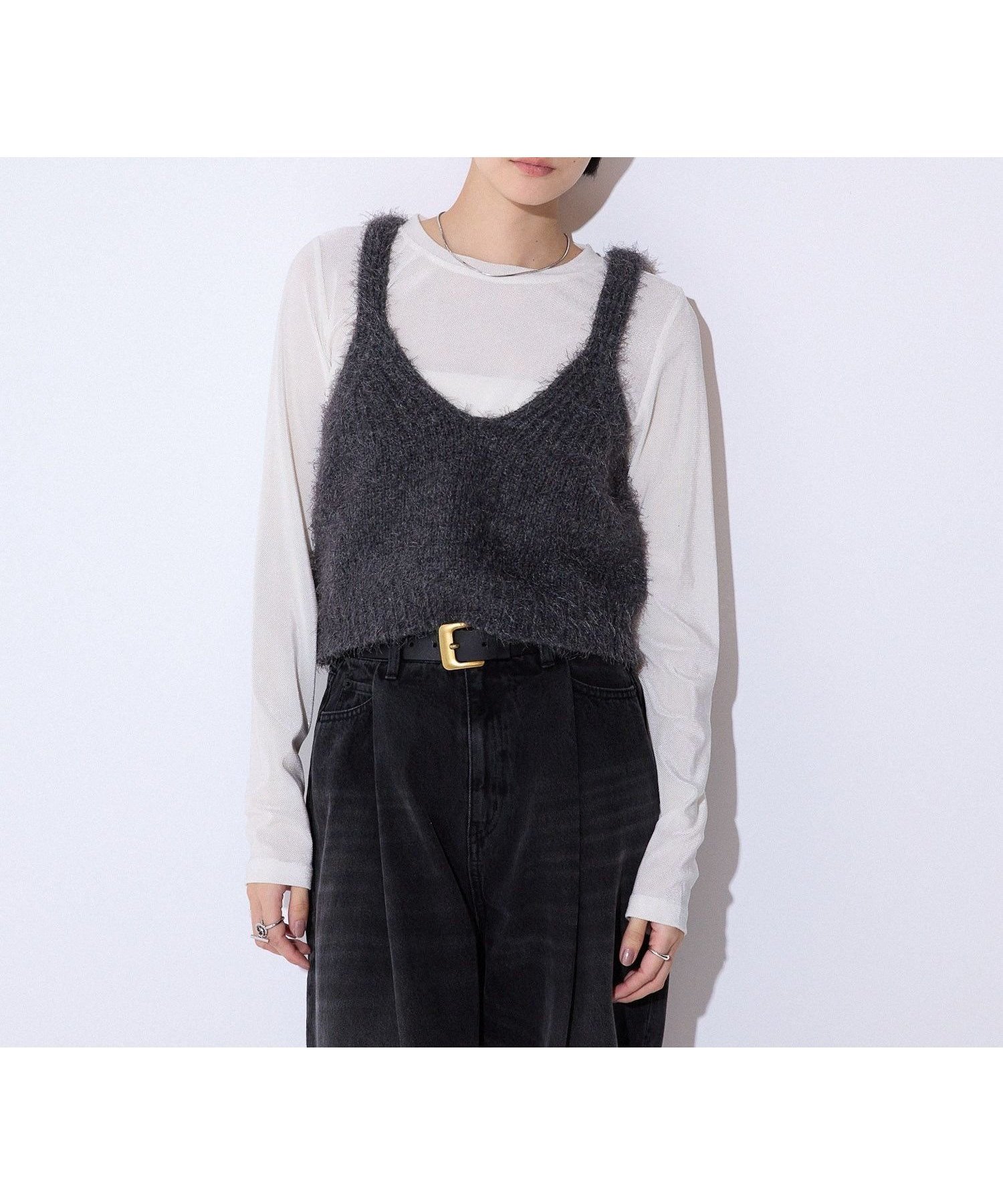 【ジーナシス/JEANASiS】の3GフェザーMIXニットNS 人気、トレンドファッション・服の通販 founy(ファニー) 　ファッション　Fashion　レディースファッション　Fashion for Women　トップス・カットソー　Cut & Sew Tops　ニット　Knit Tops & Sweaters　おすすめ　Recommended / Our Picks　インナー　Innerwear　クール　Cool, Chic　コンパクト　Compact, Small Size　ジャケット　Jacket, Outerwear　スラックス　Slacks, Dress Pants　タンク　Tank Top, Sleeveless Top　デニム　Denim, Jeans Material　トレンド　Trend, Trending Now　フェザー　Feather, Feather Detail　ベーシック　Basic, Essential　今季　This Season, Current Season　秋　Autumn　 other-1|ID: prp329100004691173 ipo3291000000033876752
