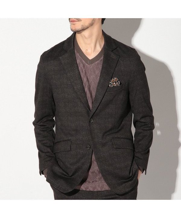 【メンズビギトーキョー/Men's Bigi / MEN】のセットアップ対応 メランジプリントテーラードジャケット インテリア・キッズ・メンズ・レディースファッション・服の通販 founy(ファニー) 　ファッション　Fashion　メンズファッション　Fashion for Men　セットアップ　Matching Sets　ジャケット　Jacket, Outerwear　ストレッチ　Stretch, Stretchy Fabric　スラックス　Slacks, Dress Pants　セットアップ　Set-Up, Coordinated Outfit　ダウン　Down, Puffer　テーラード　Tailored, Tailored Fit　ドレス　Dress, One-Piece　プリント　Print, Printed Pattern　ペイズリー　Paisley, Ethnic Pattern　ポケット　Pocket, Pocket Detail　エレガント 上品　Elegant　ビジネス 仕事 通勤　Business / Work / Commuting　ブラウン|ID: prp329100004691205 ipo3291000000033876915