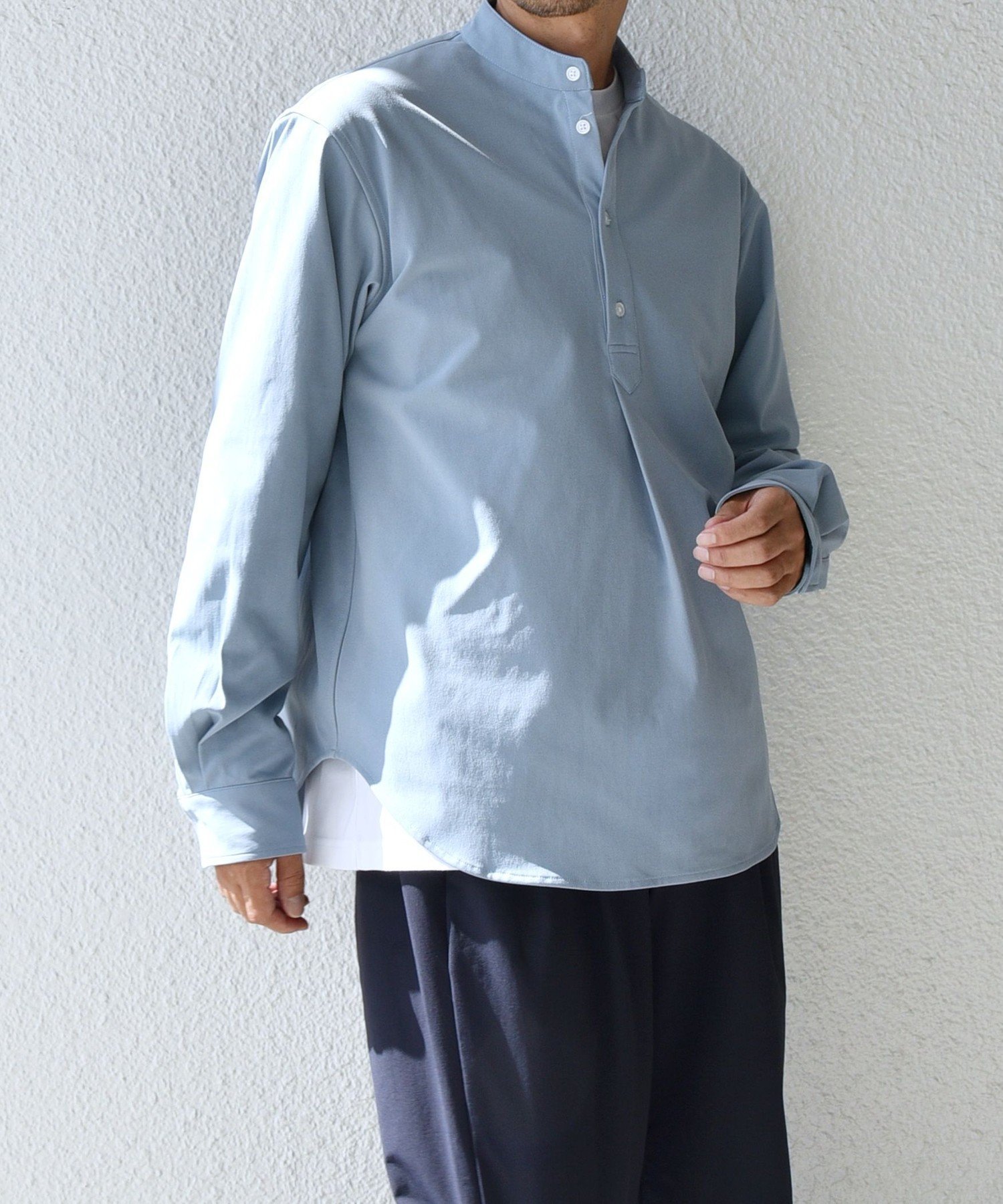 【シップス/SHIPS / MEN】のSHIPS any SORONA ストレッチ ジャージー バンドスキッパー プルオーバー シャツ インテリア・キッズ・メンズ・レディースファッション・服の通販 founy(ファニー) 　ファッション　Fashion　メンズファッション　Fashion for Men　トップス・カットソー　Cut & Sew Tops　メンズシャツ　Shirts　インナー　Innerwear　スキッパー　Skipper, Open Collar　ストレッチ　Stretch, Stretchy Fabric　フロント　Front, Front Design　リラックス　Relax, Relaxed Fit　ブルー|ID: prp329100004691249 ipo3291000000033877182