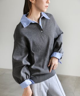 【セレクトモカ/SELECT MOCA】のシャツカラードッキングニット 人気、トレンドファッション・服の通販 founy(ファニー) ファッション Fashion レディースファッション Fashion for Women トップス・カットソー Cut & Sew Tops ニット Knit Tops & Sweaters シャツ・ブラウス・オフィスカジュアル Elegant Blouses & Button-Ups ショルダー Shoulder, Shoulder Strap スラックス Slacks, Dress Pants トレンド Trend, Trending Now ドッキング Docking, Mixed Material ドロップ Drop Shoulder, Dropped Style バランス Balance, Style Balance フロント Front, Front Design リラックス Relax, Relaxed Fit エレガント 上品 Elegant |ID:prp329100004691267