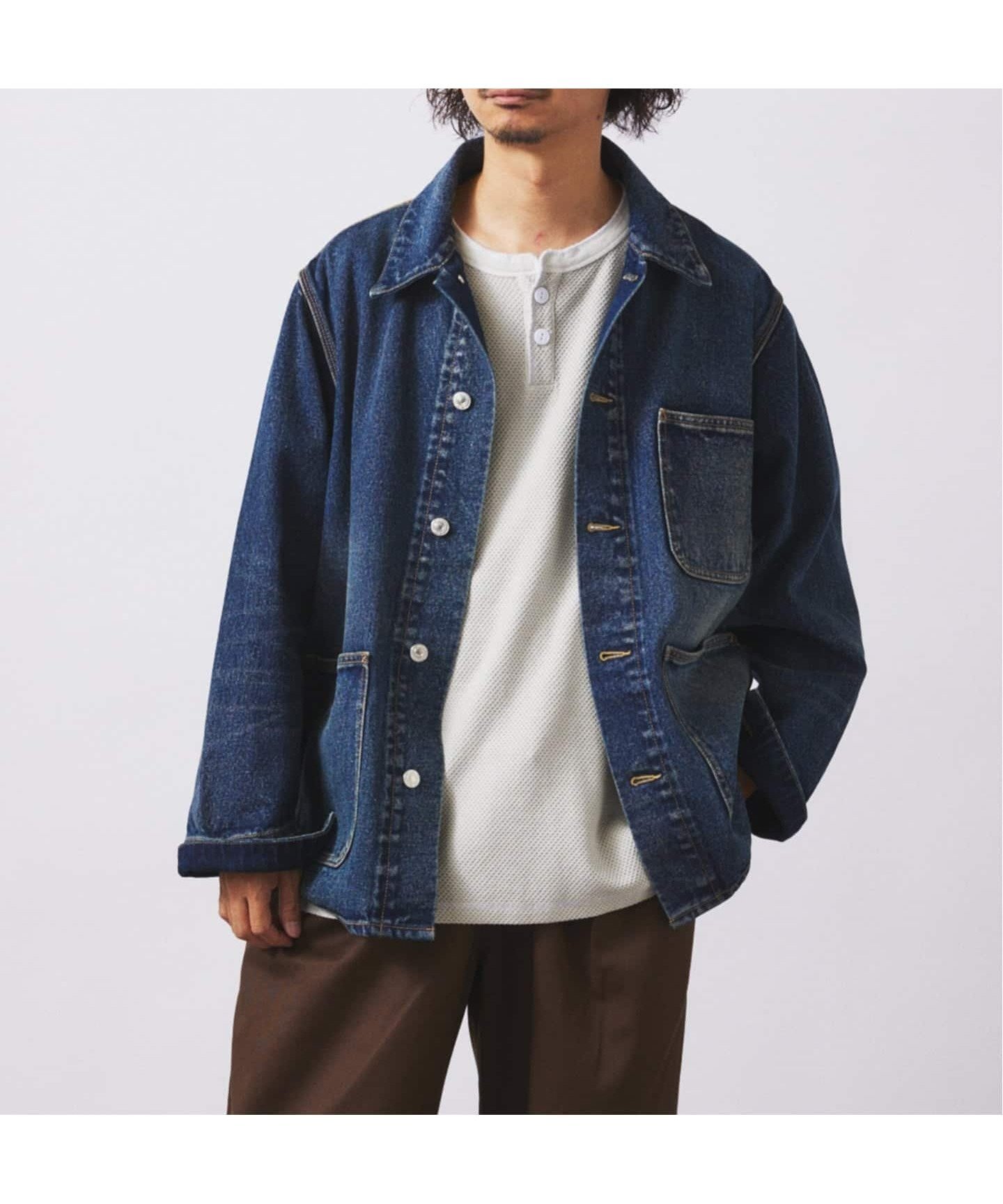 【ジャーナルスタンダード レリューム/JOURNAL STANDARD relume / MEN】のクラフト デニム カバーオール インテリア・キッズ・メンズ・レディースファッション・服の通販 founy(ファニー) 　ファッション　Fashion　メンズファッション　Fashion for Men　アメリカン　American Style　ヴィンテージ　Vintage Style　ジャケット　Jacket, Outerwear　デニム　Denim, Jeans Material　定番　Standard, Basic Item　バランス　Balance, Style Balance　ベーシック　Basic, Essential　リアル　Real, Realistic　ブルー|ID: prp329100004691319 ipo3291000000033877472
