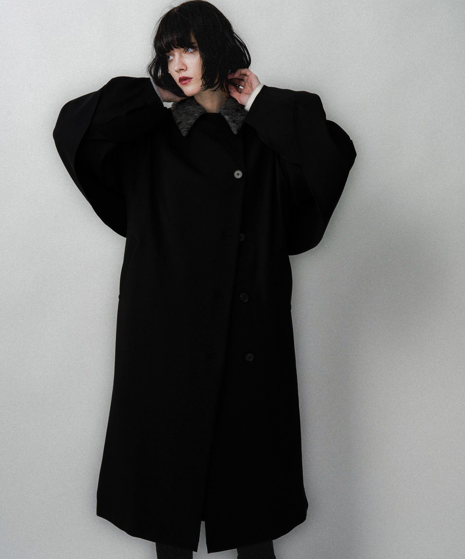 【ハレ/HARE】のエリイソザイステンコート 人気、トレンドファッション・服の通販 founy(ファニー) 　ファッション　Fashion　レディースファッション　Fashion for Women　アウター　Coat / Outerwear Collection　コート・ロングコート・ピーコート　Long Coats, Peacoats & More　おすすめ　Recommended / Our Picks　インナー　Innerwear　ウェーブ　Wavy Pattern　ウォーム　Warm Fabric　ショート　Short, Short Length　スタンド　Stand Collar, Upright Stand　ストレート　Straight, Straight Cut　スリム　Slim, Slim Fit　デニム　Denim, Jeans Material　ドレープ　Drape, Draping Fabric　ハイネック　High Neck, Mock Neck　フラップ　Flap, Flap Pocket　フレア　Flare, Flared　ワイド　Wide, Wide Fit　切替　Switching, Contrast Panel　A/W・秋冬　Autumn/Winter　 other-1|ID: prp329100004691332 ipo3291000000034117878