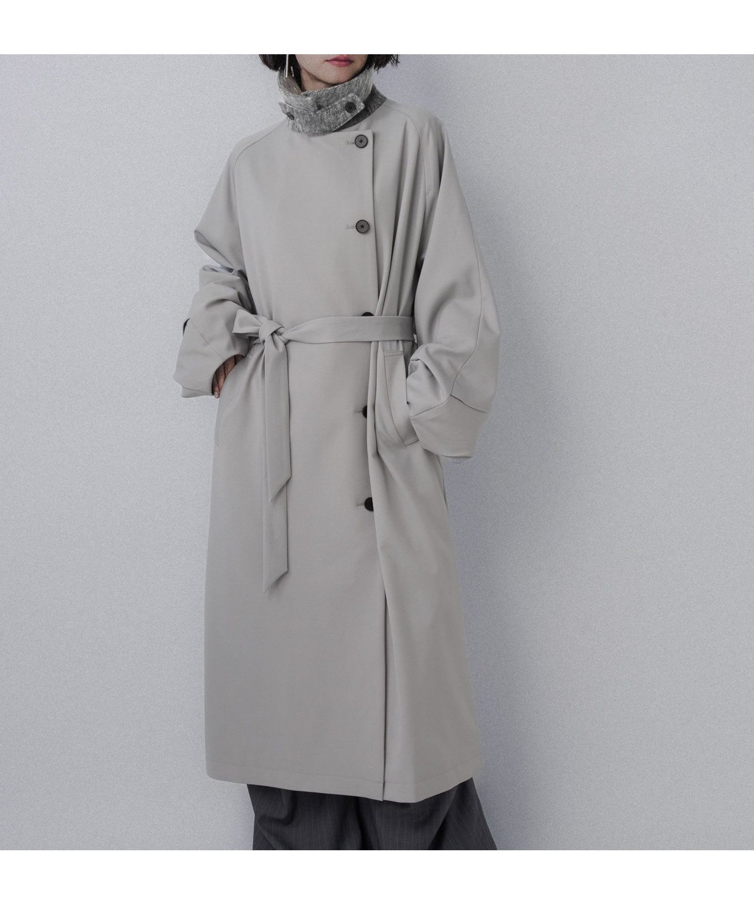 【ハレ/HARE】のエリイソザイステンコート インテリア・キッズ・メンズ・レディースファッション・服の通販 founy(ファニー) 　ファッション　Fashion　レディースファッション　Fashion for Women　アウター　Coat / Outerwear Collection　コート・ロングコート・ピーコート　Long Coats, Peacoats & More　おすすめ　Recommended / Our Picks　インナー　Innerwear　ウェーブ　Wavy Pattern　ウォーム　Warm Fabric　ショート　Short, Short Length　スタンド　Stand Collar, Upright Stand　ストレート　Straight, Straight Cut　スリム　Slim, Slim Fit　デニム　Denim, Jeans Material　ドレープ　Drape, Draping Fabric　ハイネック　High Neck, Mock Neck　フラップ　Flap, Flap Pocket　フレア　Flare, Flared　ワイド　Wide, Wide Fit　切替　Switching, Contrast Panel　A/W・秋冬　Autumn/Winter　グレー10|ID: prp329100004691332 ipo3291000000034117880