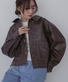 【バブ ブージュルード/Bab Bou Jeloud】のムラ合皮配色ステッチジャケット BROWN|ID: prp329100004691343 ipo3291000000033877581