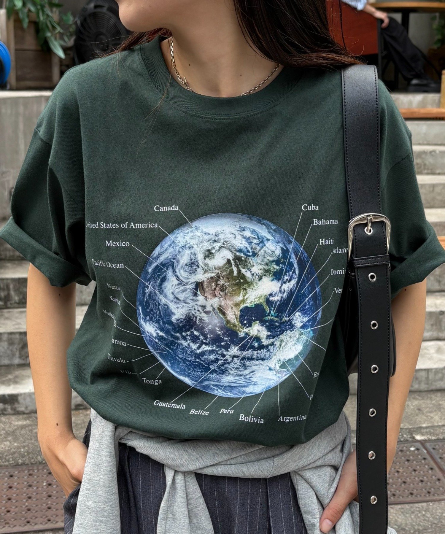 【チャオパニックティピー/CIAOPANIC TYPY】の【WEB限定】【新色追加】ムーンクレーター アースロゴプリントTee インテリア・キッズ・メンズ・レディースファッション・服の通販 founy(ファニー) 　ファッション　Fashion　レディースファッション　Fashion for Women　インナー　Innerwear　春　Spring　グラフィック　Graphic, Graphic Design　ジャケット　Jacket, Outerwear　スラックス　Slacks, Dress Pants　デニム　Denim, Jeans Material　トレンド　Trend, Trending Now　フロント　Front, Front Design　プリント　Print, Printed Pattern　S/S・春夏　SS, Spring/Summer, Warm Season　おすすめ　Recommended / Our Picks　夏　Summer　グリーンその他1|ID: prp329100004691857 ipo3291000000033880475