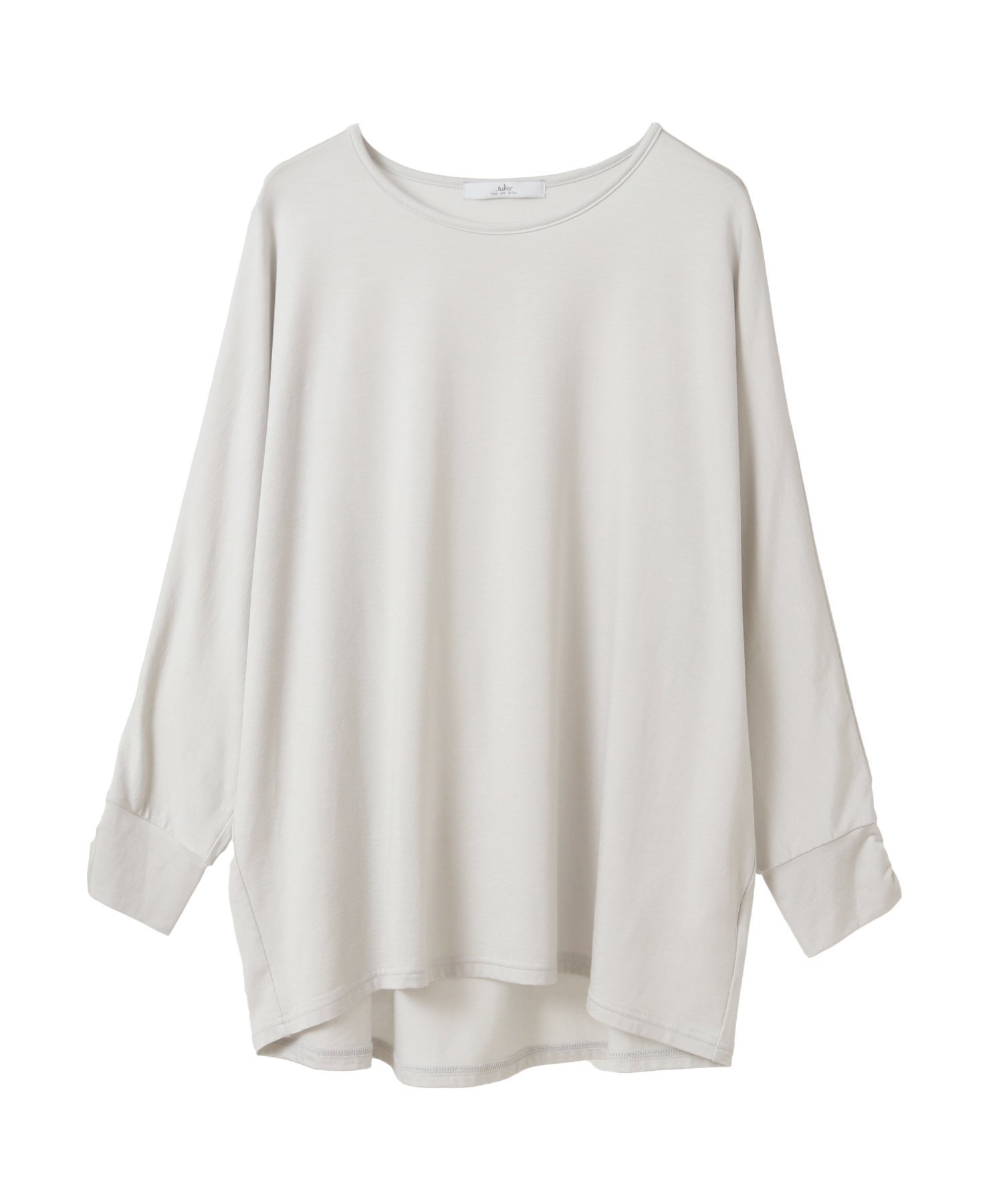 【ジュリエ/Julier】のエコリヨセルハーフスリーブプルオーバー インテリア・キッズ・メンズ・レディースファッション・服の通販 founy(ファニー) 　ファッション　Fashion　レディースファッション　Fashion for Women　トップス・カットソー　Cut & Sew Tops　カジュアルプルオーバー・ニットトップス　Pullovers & Knit Tops / Casual Pullovers　なめらか　Smooth, Silky Texture　ギャザー　Gathered, Ruffled　ストレッチ　Stretch, Stretchy Fabric　リラックス　Relax, Relaxed Fit　エレガント 上品　Elegant　ライトグレー|ID: prp329100004691916 ipo3291000000033880739