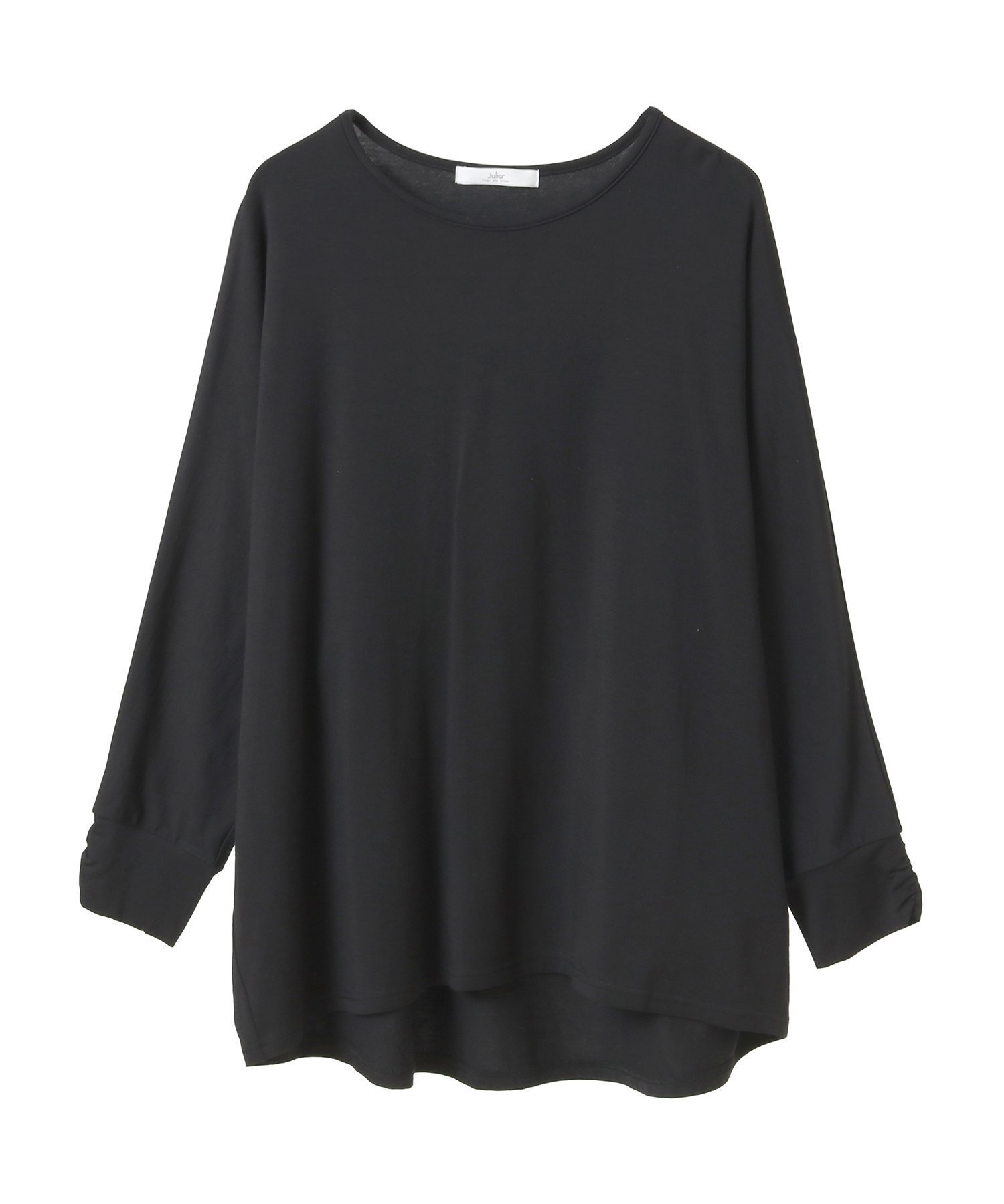 【ジュリエ/Julier】のエコリヨセルハーフスリーブプルオーバー インテリア・キッズ・メンズ・レディースファッション・服の通販 founy(ファニー) 　ファッション　Fashion　レディースファッション　Fashion for Women　トップス・カットソー　Cut & Sew Tops　カジュアルプルオーバー・ニットトップス　Pullovers & Knit Tops / Casual Pullovers　なめらか　Smooth, Silky Texture　ギャザー　Gathered, Ruffled　ストレッチ　Stretch, Stretchy Fabric　リラックス　Relax, Relaxed Fit　エレガント 上品　Elegant　ブラック|ID: prp329100004691916 ipo3291000000033880740