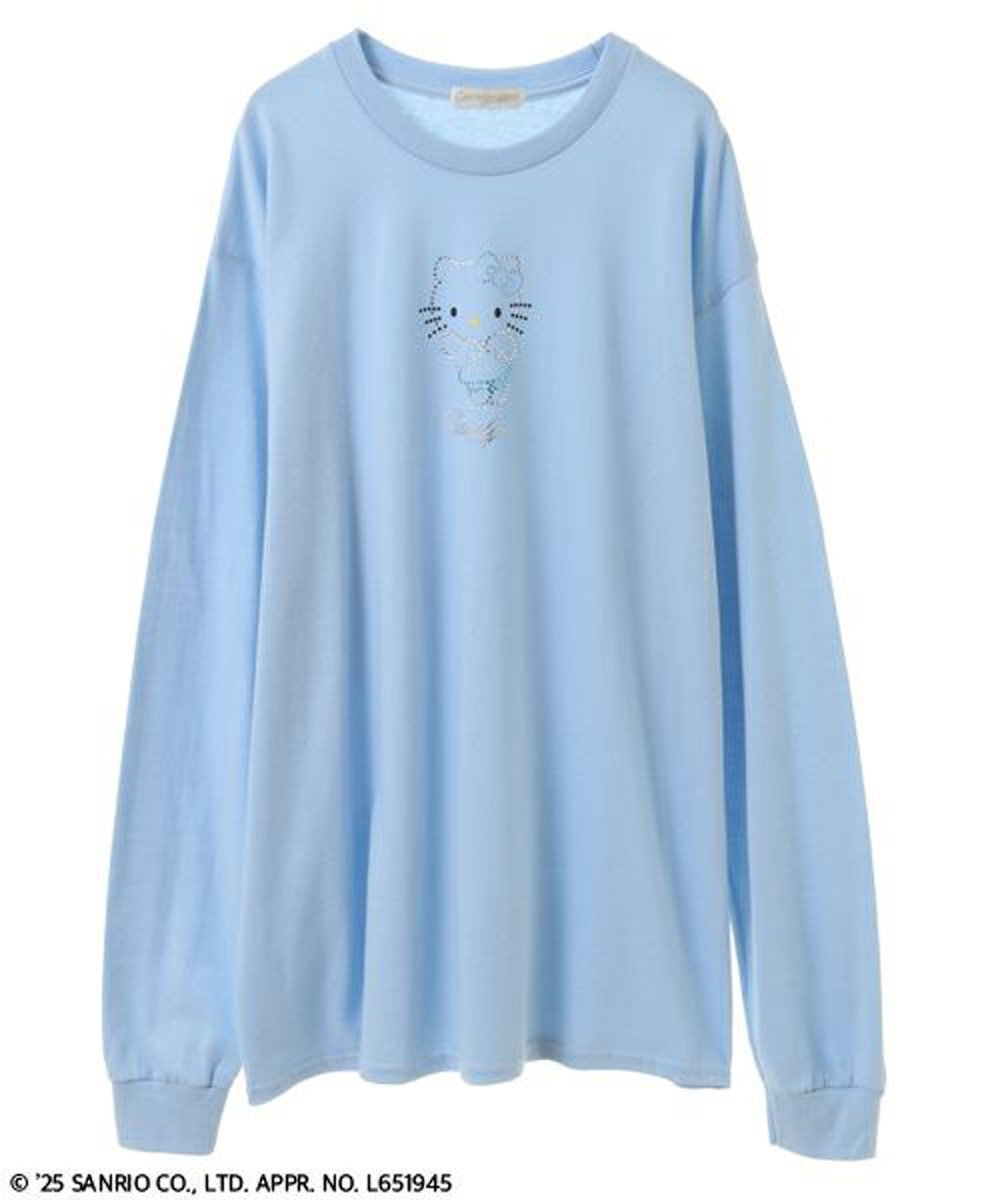 【キャンディストリッパー/Candy Stripper】のANGEL 【HELLO KITTY】RHINESTONE L/S TEE インテリア・キッズ・メンズ・レディースファッション・服の通販 founy(ファニー) 　ファッション　Fashion　レディースファッション　Fashion for Women　インナー　Innerwear　コレクション　Collection, Seasonal Line　シャイニー　Shiny, Glossy Finish　ストーン　Stone, Gem-Like　パステル　Pastel, Soft Color　プリント　Print, Printed Pattern　春　Spring　LIGHT BLUE|ID: prp329100004691969 ipo3291000000033880990