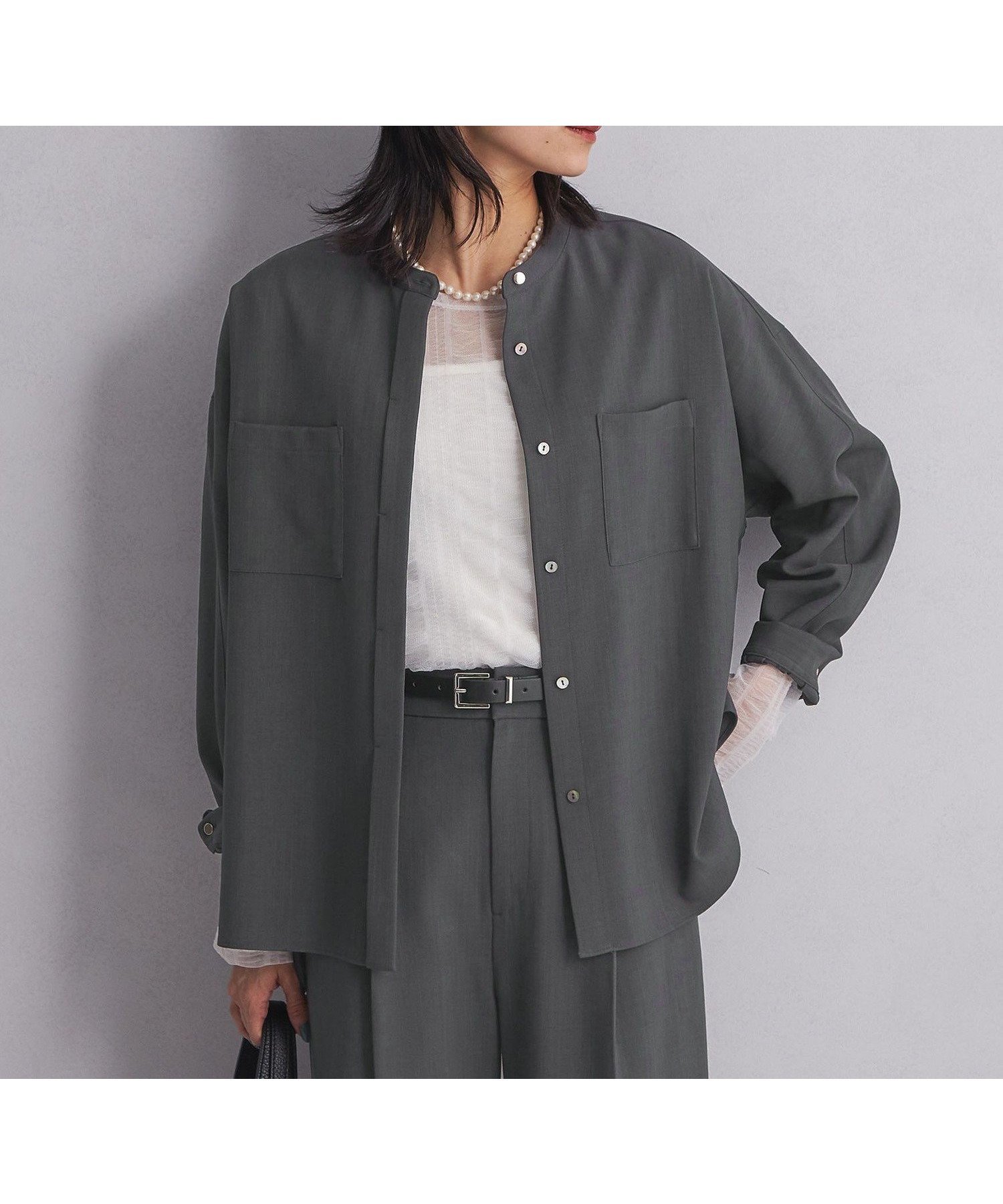 【ユナイテッドアローズ/UNITED ARROWS】のat ease シャツ パンツ セットアップ -マシンウォッシャブル・防シワ- インテリア・キッズ・メンズ・レディースファッション・服の通販 founy(ファニー) 　ファッション　Fashion　レディースファッション　Fashion for Women　セットアップ　Matching Sets　レディースパンツ・ボトムス　Pants & Trousers / Bottoms　秋　Autumn　シンプル　Simple, Minimal　セットアップ　Set-Up, Coordinated Outfit　定番　Standard, Basic Item　ベーシック　Basic, Essential　ポケット　Pocket, Pocket Detail　ワイド　Wide, Wide Fit　アウトレット　Outlet / Clearance　おすすめ　Recommended / Our Picks　エレガント 上品　Elegant　セレモニー　Ceremony　ビジネス 仕事 通勤　Business / Work / Commuting　DK.GRAY|ID: prp329100004692002 ipo3291000000034129900
