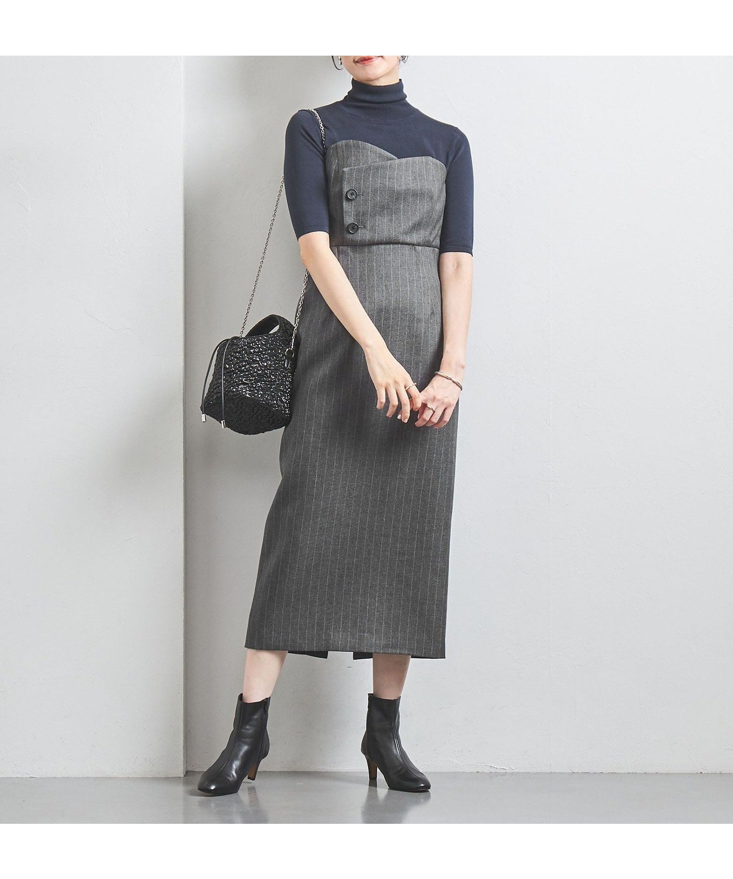 【ユナイテッドアローズ/UNITED ARROWS】のP ビスチェ ワンピース 人気、トレンドファッション・服の通販 founy(ファニー) 　ファッション　Fashion　レディースファッション　Fashion for Women　ワンピース　Dresses　イレギュラーヘム　Irregular Hem　カットソー　Cut and Sewn Top　ストライプ　Stripe, Striped Pattern　ツイル　Twist, Twisted Detail　ビスチェ　Bustier, Corset Top　フィット　Fit, Slim Fit　ポケット　Pocket, Pocket Detail　メランジ　Melange, Mixed Yarn　アウトレット　Outlet / Clearance　おすすめ　Recommended / Our Picks　 other-1|ID: prp329100004692004 ipo3291000000033881155