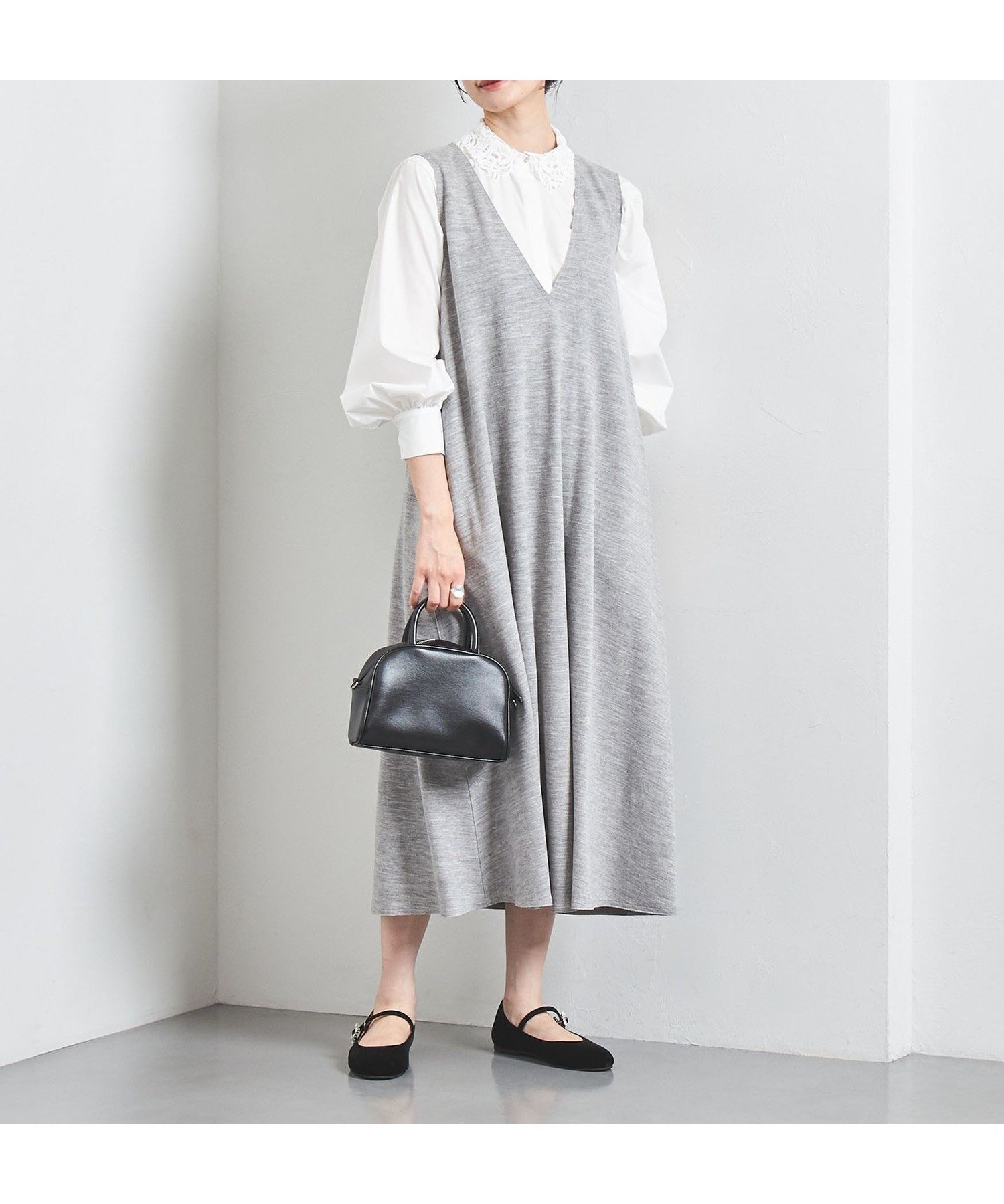 【ユナイテッドアローズ/UNITED ARROWS】のW Vネック ジャージー ロングワンピース 人気、トレンドファッション・服の通販 founy(ファニー) 　ファッション　Fashion　レディースファッション　Fashion for Women　ワンピース　Dresses　インナー　Innerwear　コンシャス　Conscious, Bodycon　シンプル　Simple, Minimal　タートルネック　Turtleneck, High Neck　定番　Standard, Basic Item　フレア　Flare, Flared　ポケット　Pocket, Pocket Detail　ロング　Long, Long-Length　アウトレット　Outlet / Clearance　おすすめ　Recommended / Our Picks　 other-1|ID: prp329100004692031 ipo3291000000033881259