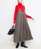 【スローブ イエナ/SLOBE IENA】のパウダリーサテンプリーツキャミワンピース カーキ|ID:prp329100004692041