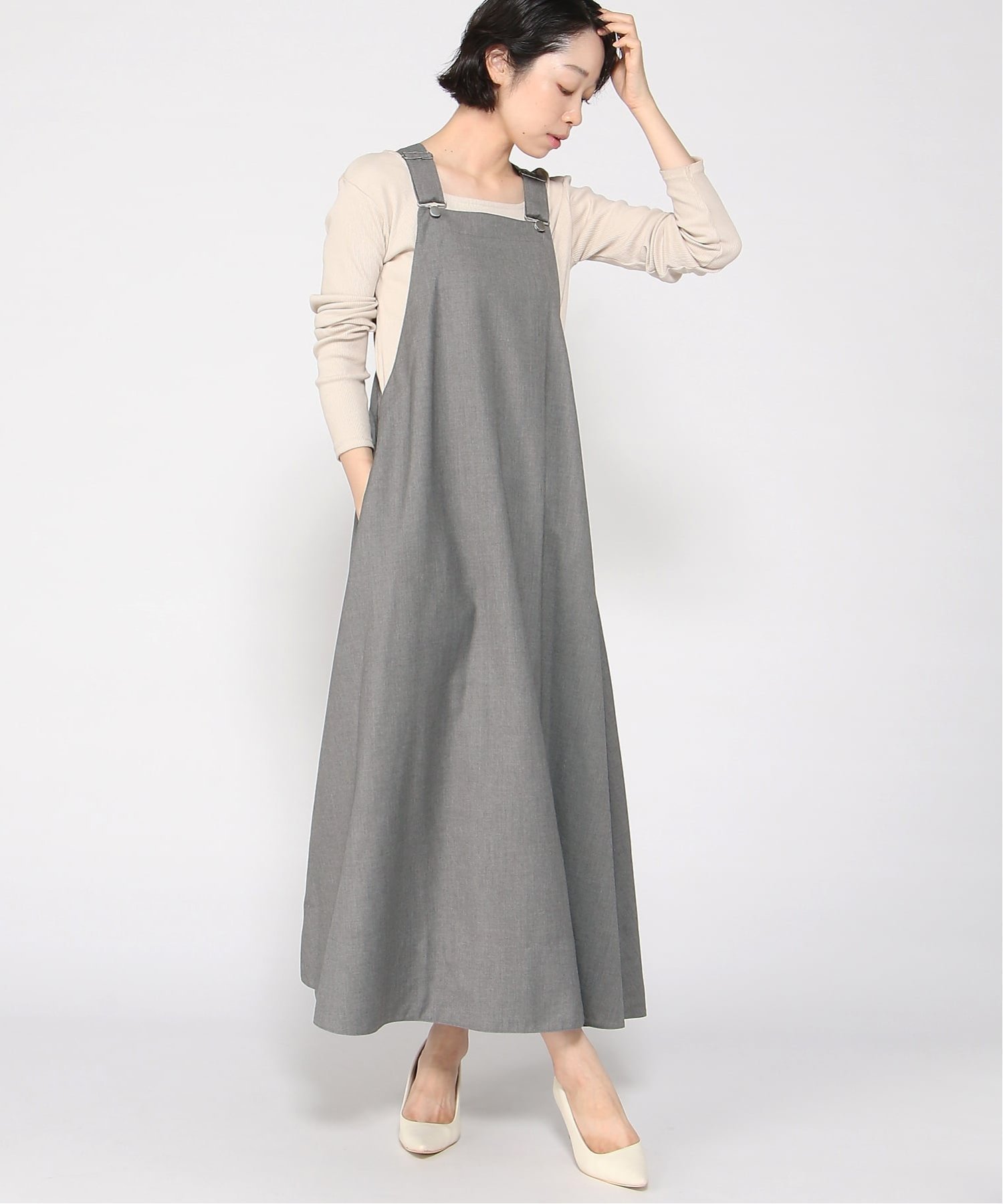 【グレディブリリアン/Gready Brilliant】のGready Brilliant/2_TRサロペJSK インテリア・キッズ・メンズ・レディースファッション・服の通販 founy(ファニー) 　ファッション　Fashion　レディースファッション　Fashion for Women　スカート　Skirts　サロペ　Salopette, Salopette Dress　GRY|ID: prp329100004692071 ipo3291000000033881427
