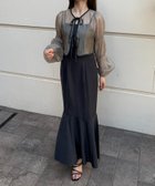 【ジュノア/JUNOAH】のシアーショートリボンボレロ+マーメイドキャミワンピース set ダークグレー|ID: prp329100004692084 ipo3291000000033881480