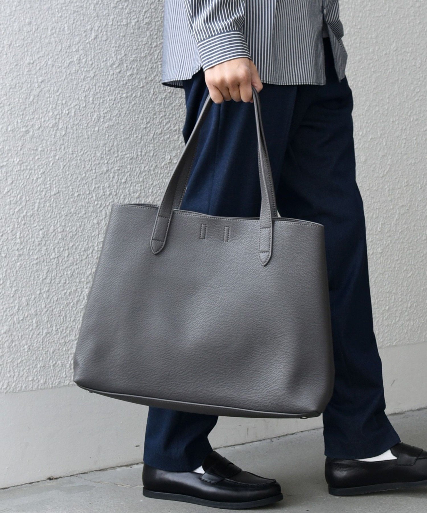 【シップス/SHIPS / MEN】のSHIPS any スプリット レザー トートバッグ (クラッチバッグ付き) 25SS インテリア・キッズ・メンズ・レディースファッション・服の通販 founy(ファニー) 　ファッション　Fashion　メンズファッション　Fashion for Men　バッグ　Bags　トートバッグ / 通勤・大容量バッグ　Tote Bags　クラッチ　Clutch, Clutch Bag　コンパクト　Compact, Small Size　ベーシック　Basic, Essential　ポケット　Pocket, Pocket Detail　おすすめ　Recommended / Our Picks　ビジネス 仕事 通勤　Business / Work / Commuting　2025年　2025　2025春夏・S/S　Spring/Summer 2025 SS25　グレー|ID: prp329100004692093 ipo3291000000034077492