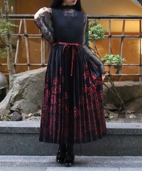 【アクシーズファム/axes femme】の彼岸花柄プリーツジャンスカ 人気、トレンドファッション・服の通販 founy(ファニー) ファッション Fashion レディースファッション Fashion for Women おすすめ Recommended / Our Picks アクセサリー Fashion Accessories シンプル Simple, Minimal バランス Balance, Style Balance フロント Front, Front Design プリント Print, Printed Pattern モチーフ Motif, Design Theme リボン Ribbon, Bow |ID:prp329100004692121