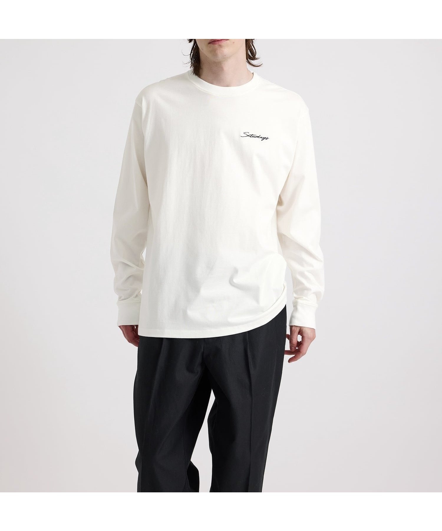 【サタデイズ ニューヨークシティ/SATURDAYS NYC】のScript Emb LS Tee 人気、トレンドファッション・服の通販 founy(ファニー) 　ファッション　Fashion　レディースファッション　Fashion for Women　おすすめ　Recommended / Our Picks　シンプル　Simple, Minimal　フィット　Fit, Slim Fit　ワンポイント　One Point, Statement Accent　定番　Standard, Basic Item　 other-1|ID: prp329100004692241 ipo3291000000033882180