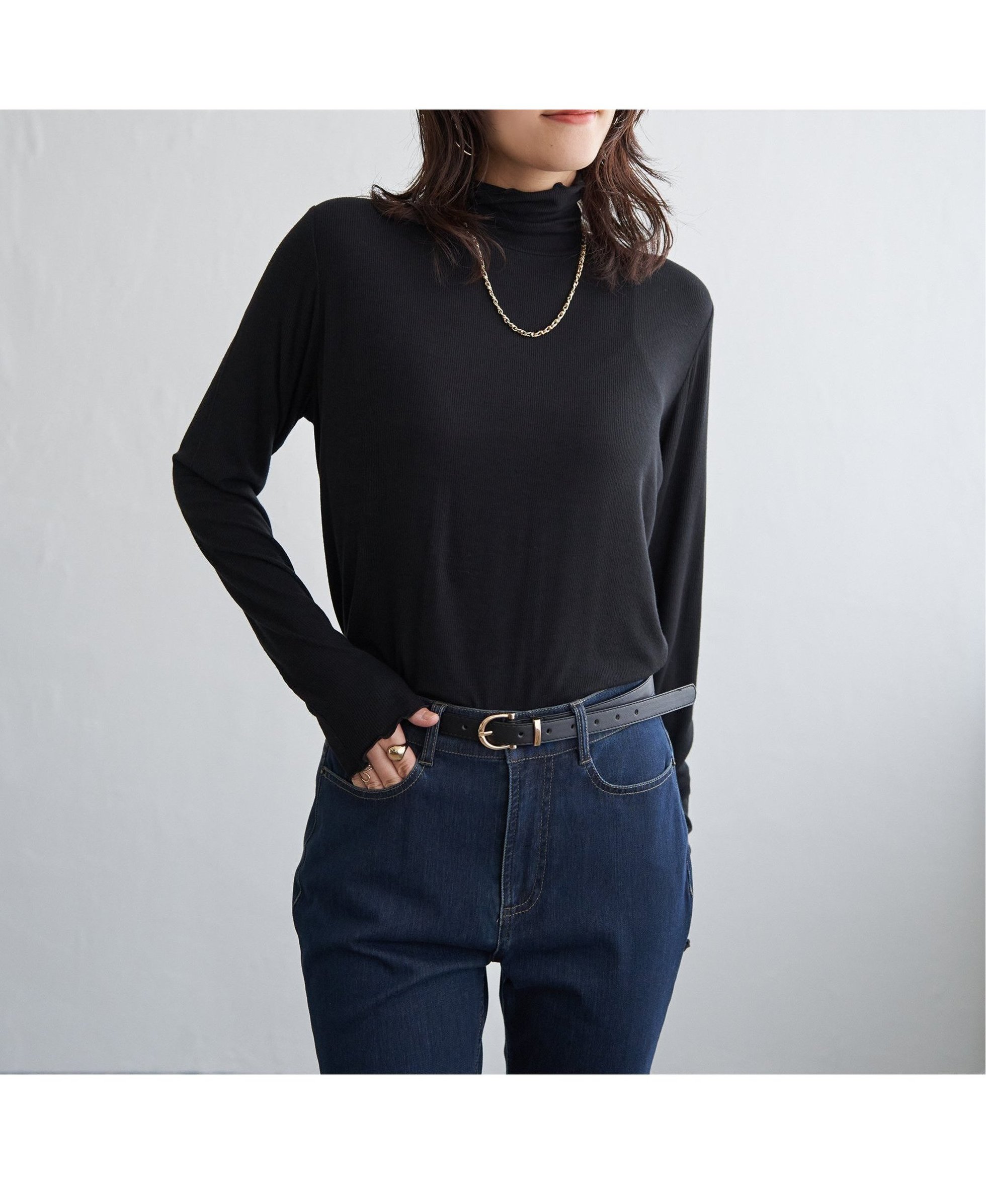 【イッカ/ikka】のハイネックテレコ長袖プルオーバー インテリア・キッズ・メンズ・レディースファッション・服の通販 founy(ファニー) 　ファッション　Fashion　レディースファッション　Fashion for Women　トップス・カットソー　Cut & Sew Tops　カジュアルプルオーバー・ニットトップス　Pullovers & Knit Tops / Casual Pullovers　インナー　Innerwear　カットソー　Cut and Sewn Top　シアー　Sheer, See-Through　テレコ　Ribbed, Rib Stitch　ハイネック　High Neck, Mock Neck　長袖　Long Sleeve, Full Sleeve　ブラック|ID: prp329100004692248 ipo3291000000034530251