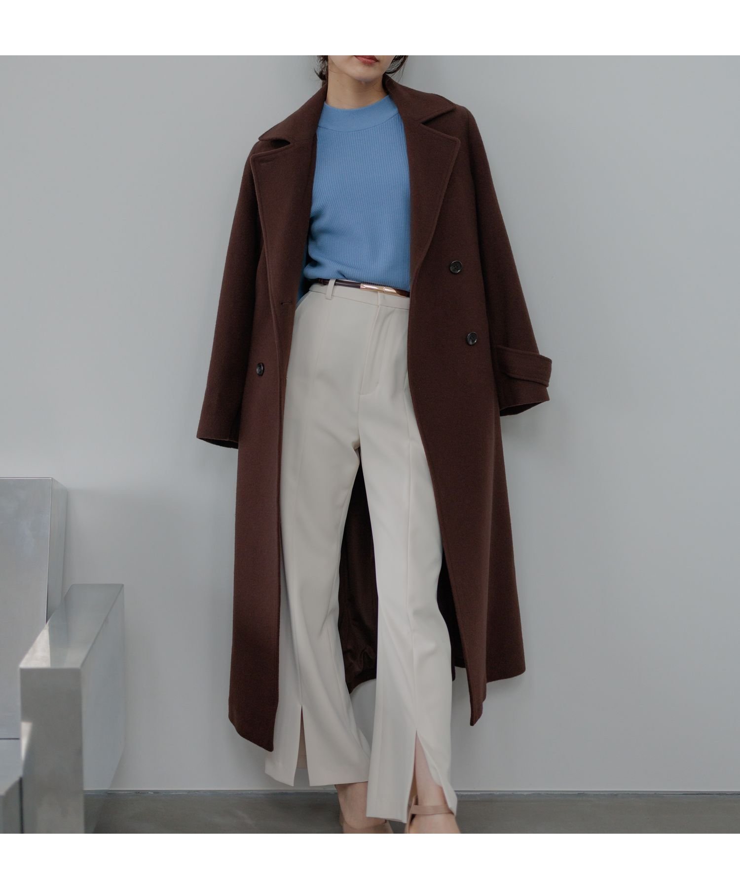 【アンデミュウ/Andemiu】のメルトンウールスタンドロングコート インテリア・キッズ・メンズ・レディースファッション・服の通販 founy(ファニー) 　ファッション　Fashion　レディースファッション　Fashion for Women　アウター　Coat / Outerwear Collection　コート・ロングコート・ピーコート　Long Coats, Peacoats & More　エレガント 上品　Elegant　スタンド　Stand Collar, Upright Stand　チェスター　Chester, Chester Coat　メルトン　Melton, Heavy Wool　ロング　Long, Long-Length　ブラウン|ID: prp329100004692295 ipo3291000000033882444