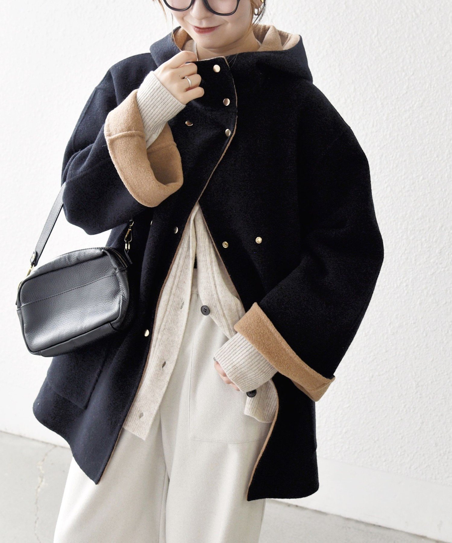 【シップス フォー ウィメン/SHIPS】のSHIPS any リバー フーデッド Aライン ミドル コート インテリア・キッズ・メンズ・レディースファッション・服の通販 founy(ファニー) ファッション Fashion レディースファッション Fashion for Women アウター Coat / Outerwear Collection コート・ロングコート・ピーコート Long Coats, Peacoats & More ショルダー Shoulder, Shoulder Strap スウェット / スエット Sweatshirt, Sweatwear スタンド Stand Collar, Upright Stand チェック Check, Plaid, Tartan トレンド Trend, Trending Now ドロップ Drop Shoulder, Dropped Style ハイネック High Neck, Mock Neck ビッグ Big, Oversized ポケット Pocket, Pocket Detail ミドル Middle Length, Mid Height ロング Long, Long-Length ワイド Wide, Wide Fit 2025年 2025 2025-2026秋冬・A/W Autumn/Winter 2025–26 AW25–26 ブラック|ID: prp329100004692306 ipo3291000000034475894